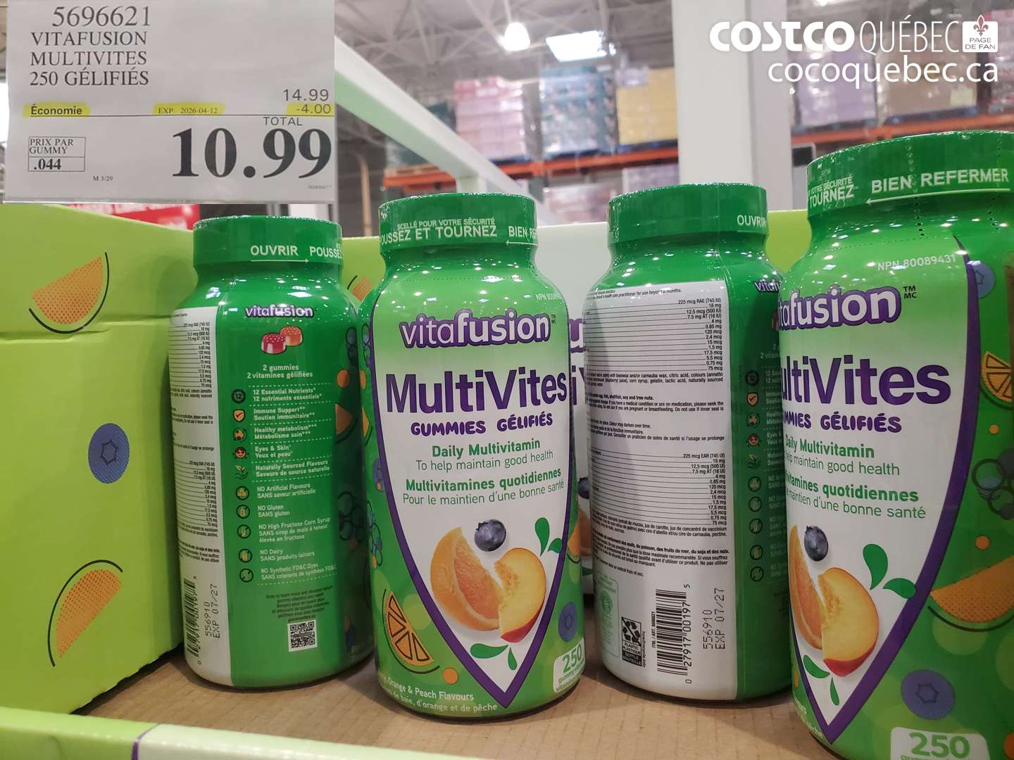 5696621 VITAFUSION MULTIVITES 250 GELIFIES ($4.00 INSTANT SAVINGS EXPIRES ON 2026-04-12) $10.99