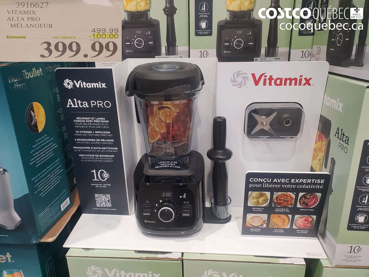 3916627 VITAMIX ALTA PRO MÉLANGEUR ($100.00 INSTANT SAVINGS EXPIRES ON 2026-03-15) $399.99