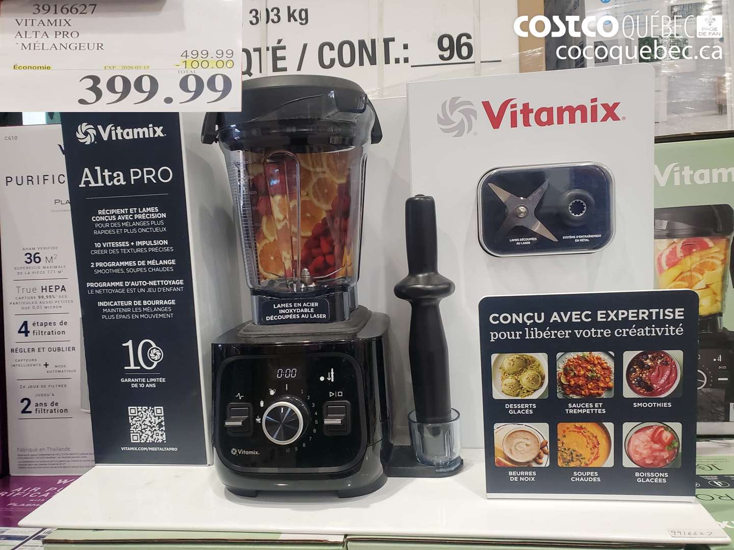3916627 VITAMIX ALTA PRO MÉLANGEUR ($100.00 INSTANT SAVINGS EXPIRES ON 2026-03-15) $399.99