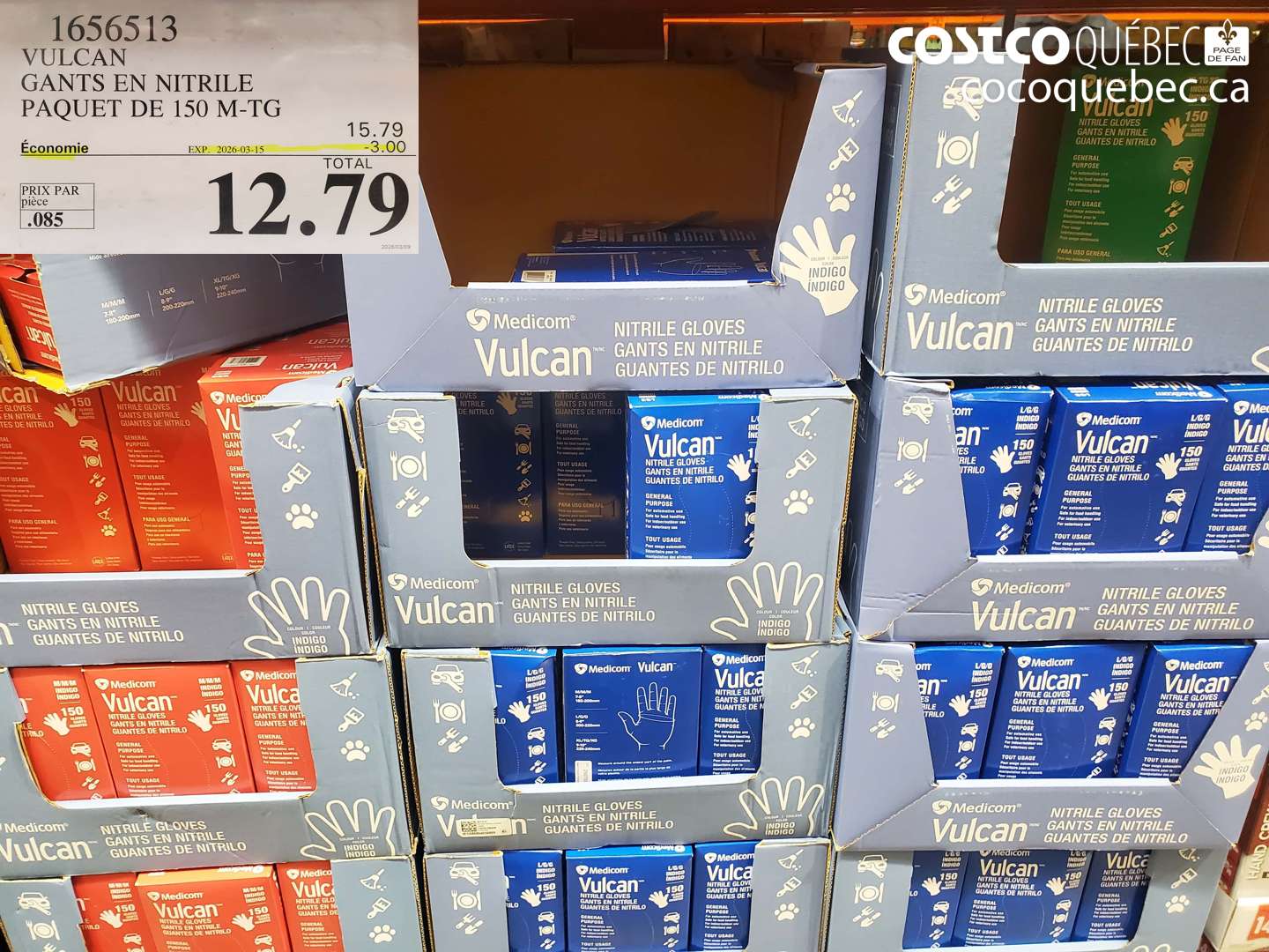 1656513 VULCAN GANTS EN NITRILE PAQUET DE 150 M-TG ($3.00 INSTANT SAVINGS EXPIRES ON 2026-03-15) $12.79