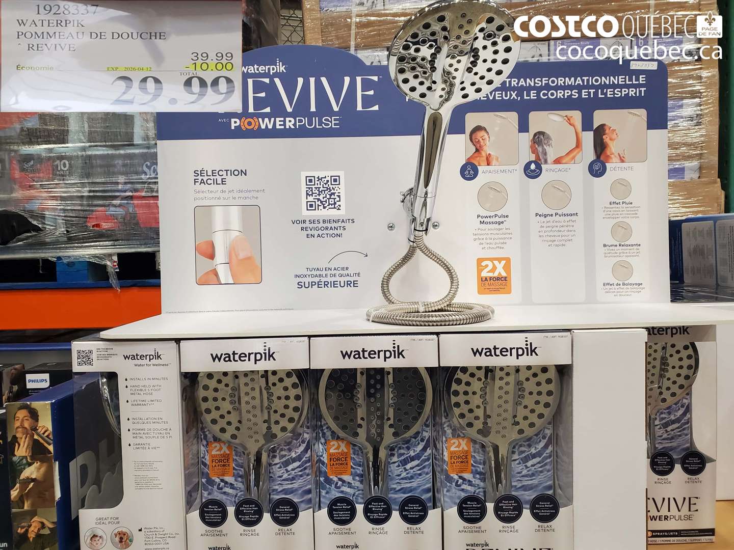1928337 WATERPIK POMMEAU DE DOUCHE REVIVE ($10.00 INSTANT SAVINGS EXPIRES ON 2026-04-12) $29.99