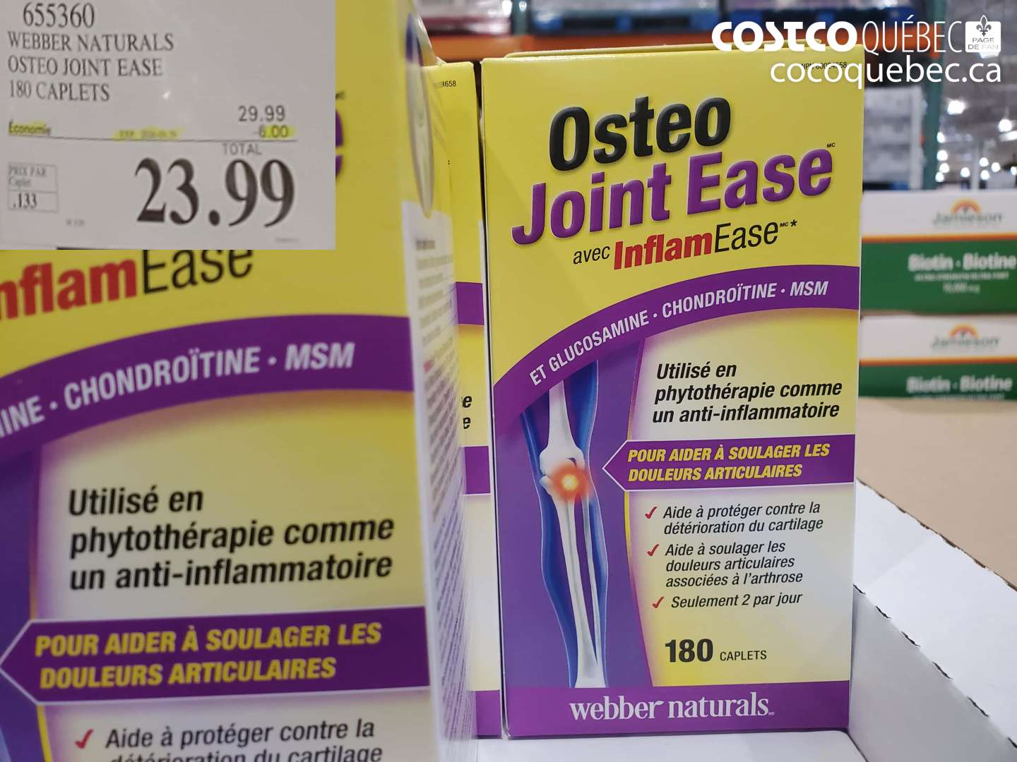 653360 WEBBER NATURALS OSTEO JOINT EASE 180 CAPLETS ($6.00 INSTANT SAVINGS EXPIRES ON 2026-03-29) $23.99