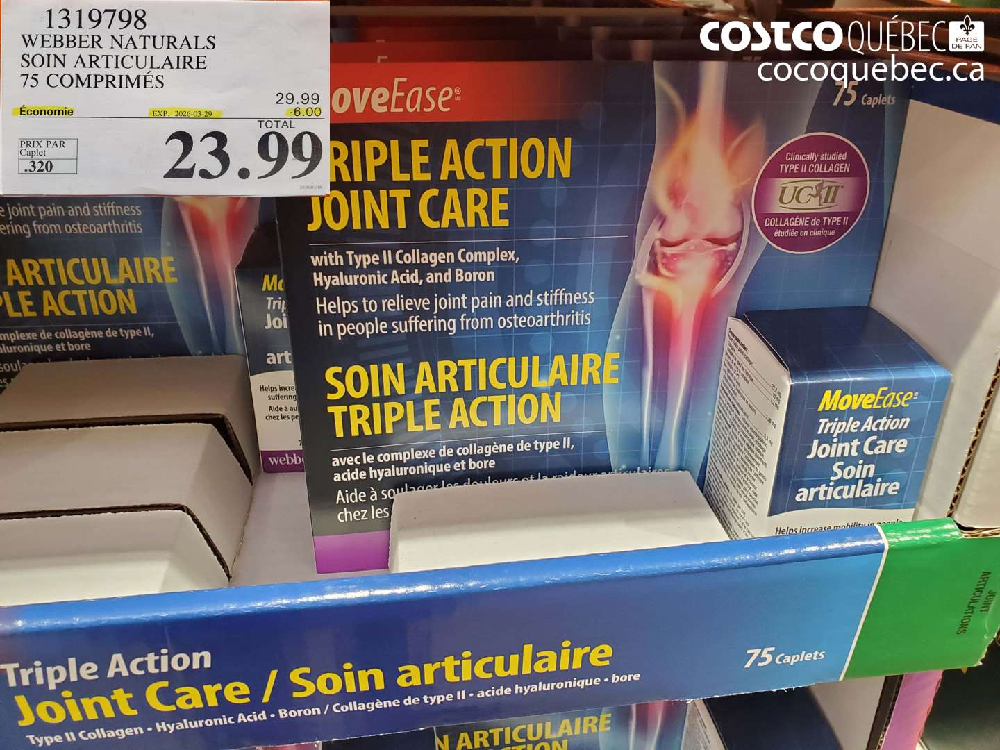 1319798 WEBBER NATURALS SOIN ARTICULAIRE 75 COMPRIMÉS ($6.00 INSTANT SAVINGS EXPIRES ON 2026-03-29) $23.99