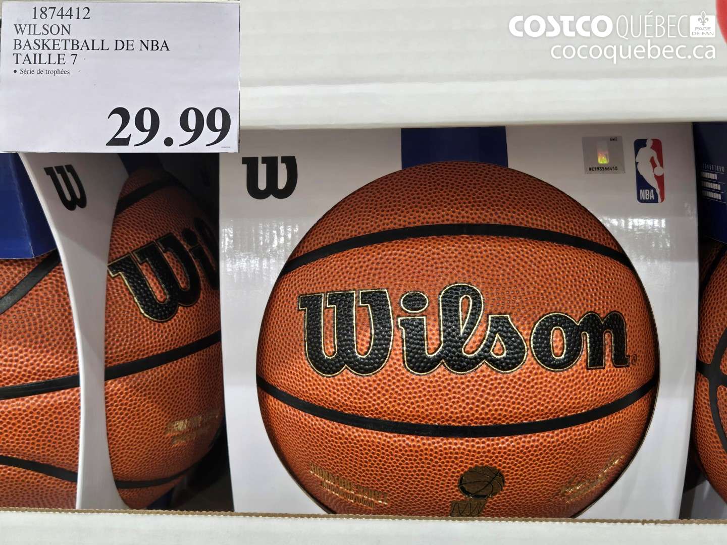1874412 WILSON BASKETBALL DE NBA TAILLE 7 $29.99