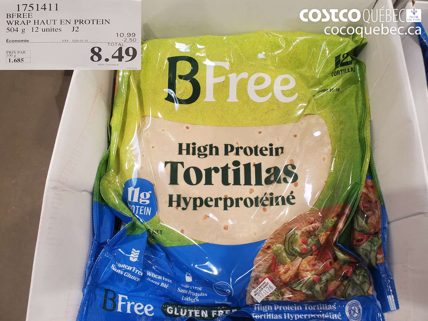 1751411 WRAP HAUT EN PROTEIN ($2.50 INSTANT SAVINGS EXPIRES ON 2026-03-15) $8.49