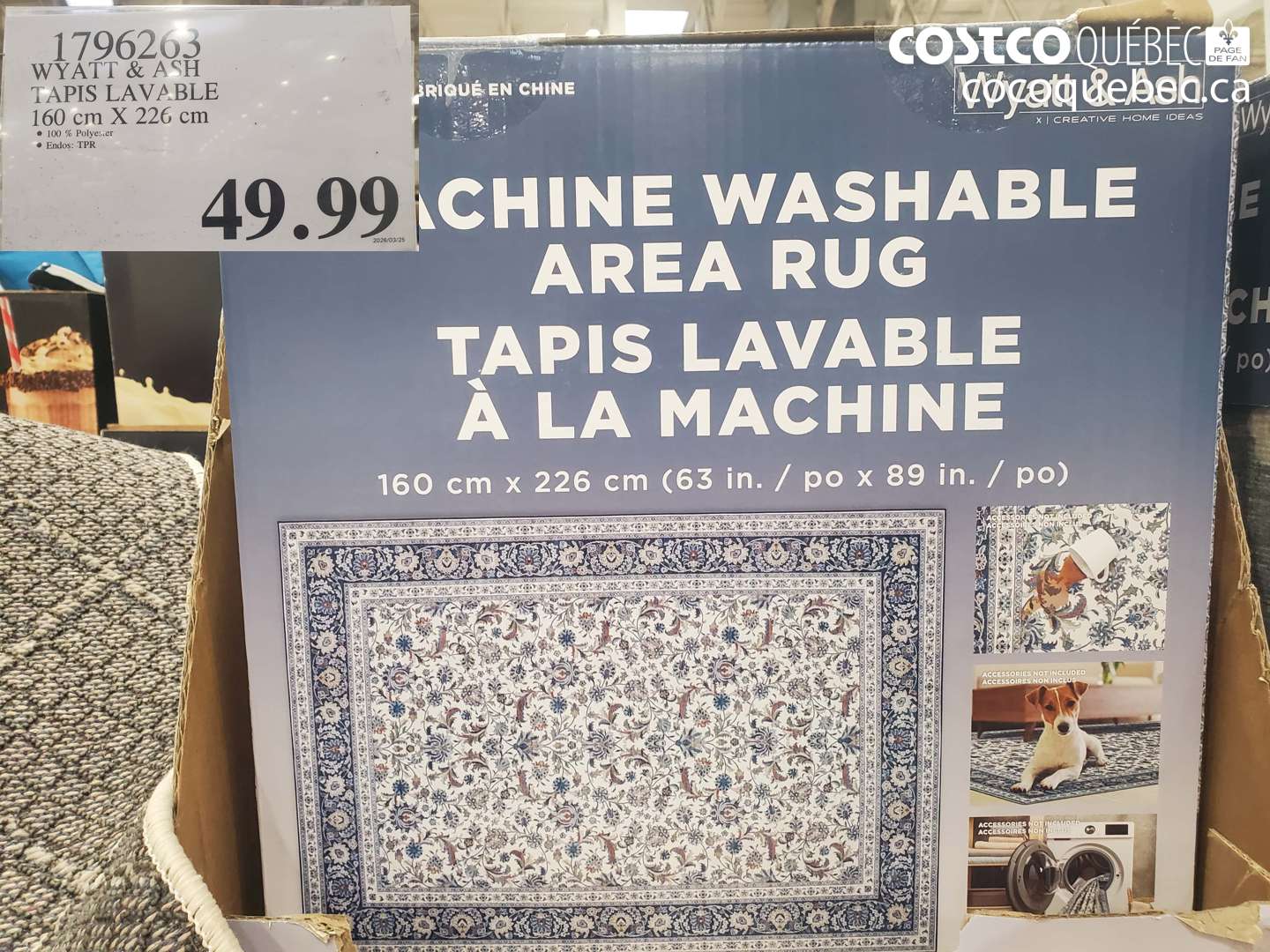 1796263 WYATT & ASH TAPIS LAVABLE 160 CM X 226 CM $49.99