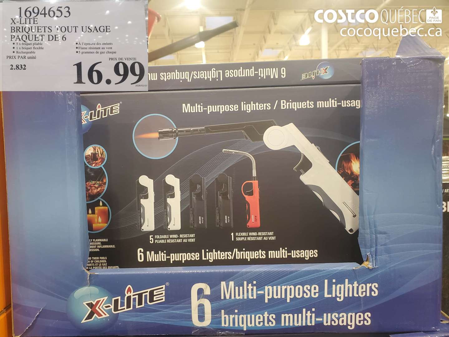 1694653 X-LITE BRIQUETS TOUT USAGE PAQUET DE 6 $16.99