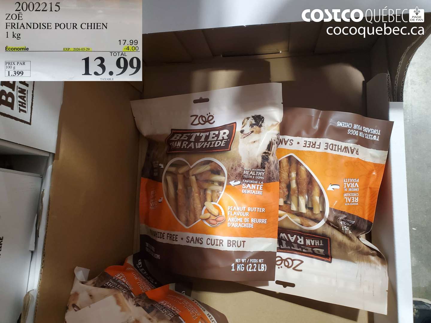 2002215 ZOË FRIANDISE POUR CHIEN ($4.00 INSTANT SAVINGS EXPIRES ON 2026-03-29) $13.99