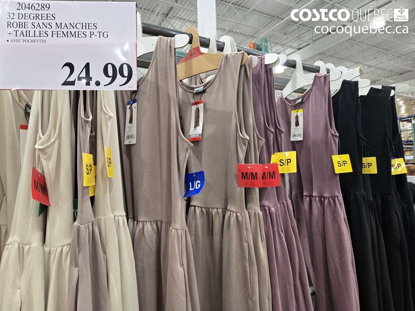 2046289 32 DEGREES ROBE SANS MANCHES +TAILLES FEMMES P-TG $24.99