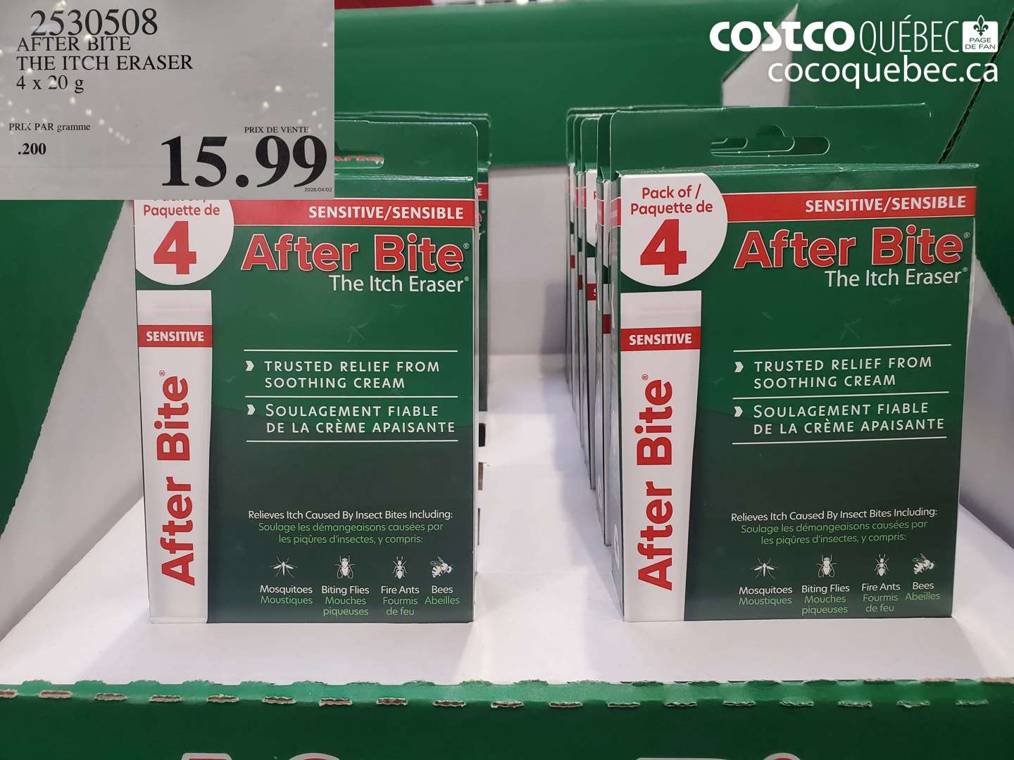 2530508 AFTER BITE THE ITCH ERASER 4 X 20 G $15.99