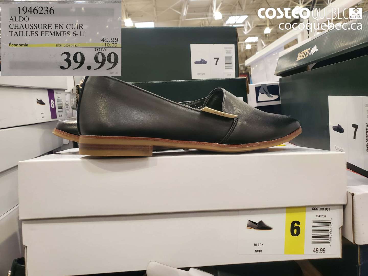 1946236 ALDO CHAUSSURE EN CUIR TAILLES FEMMES 6-11 ($10.00 INSTANT SAVINGS EXPIRES ON 2026-04-12) $39.99