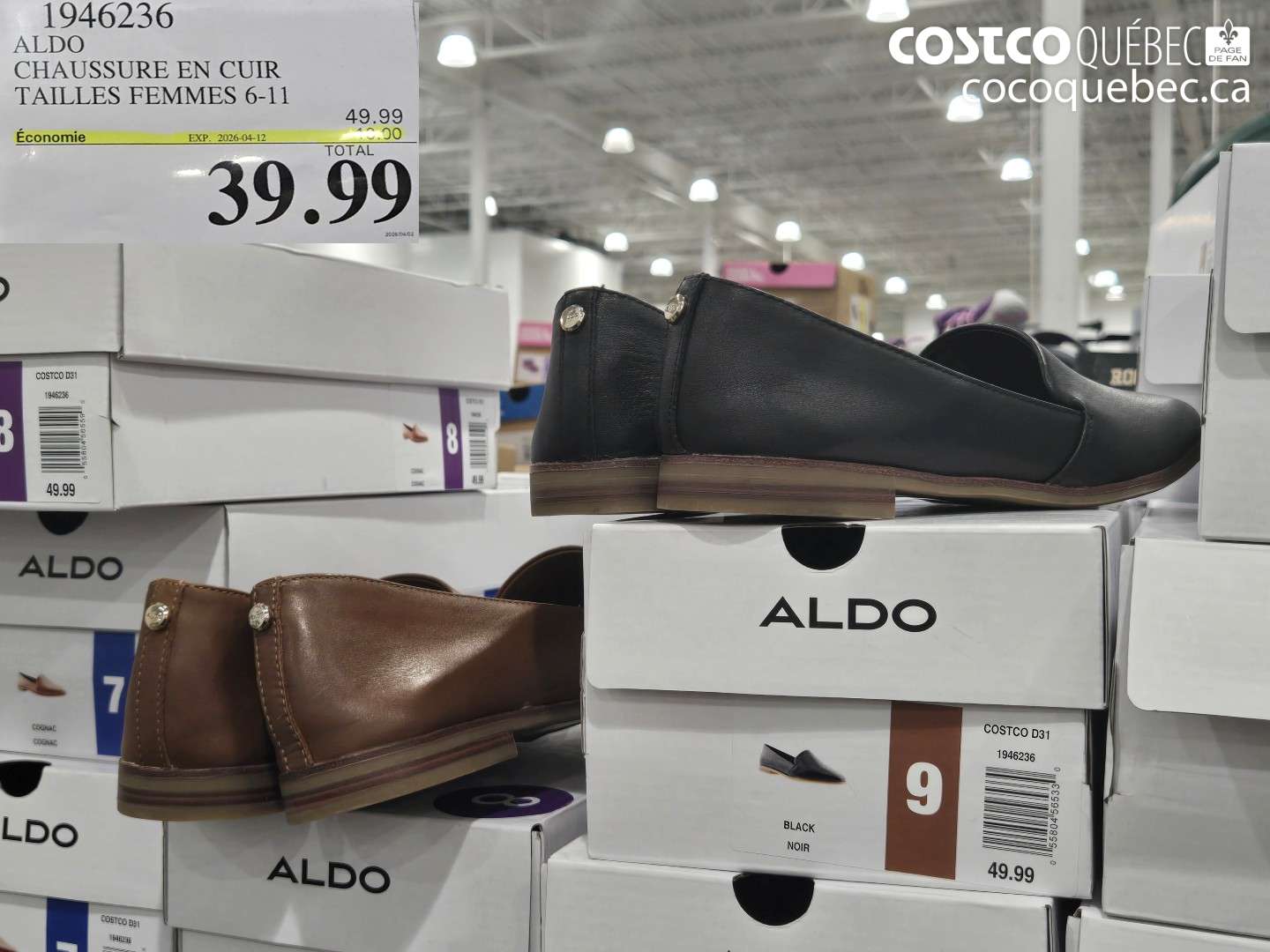 1946236 ALDO CHAUSSURE EN CUIR TAILLES FEMMES 6-11 ($10.00 INSTANT SAVINGS EXPIRES ON 2026-04-12) $39.99