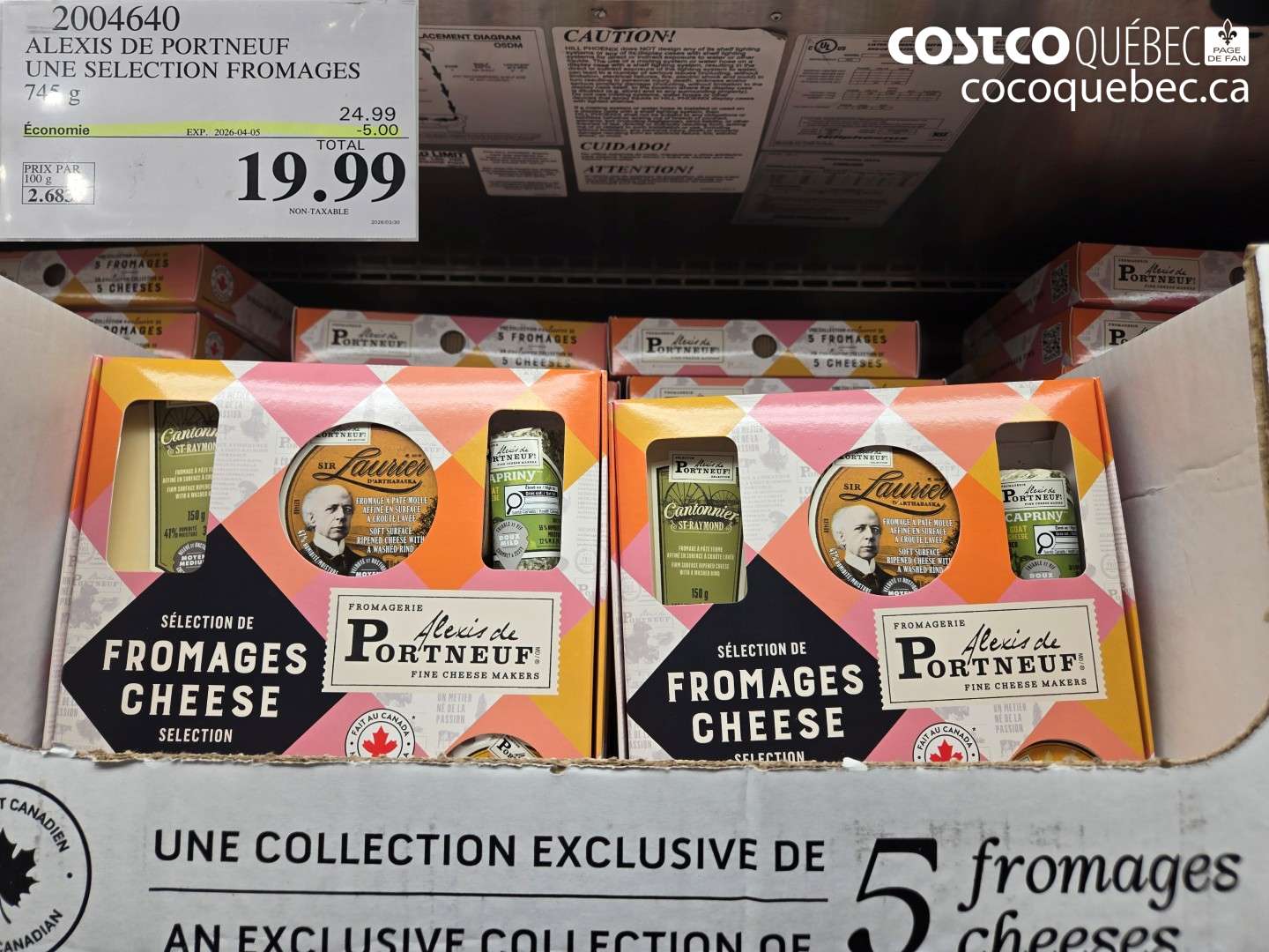 2004640 ALEXIS DE PORTNEUF UNE SELECTION FROMAGES ($5.00 INSTANT SAVINGS EXPIRES ON 2026-04-05) $19.99