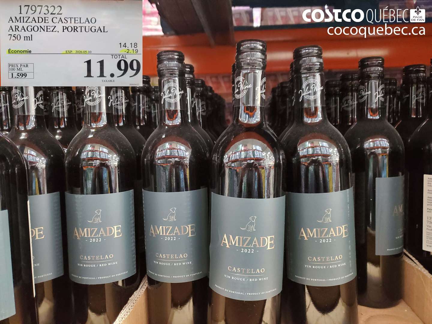 1797322 AMIZADE CASTELAO ARAGONEZ, PORTUGAL 750 ML ($2.19 INSTANT SAVINGS EXPIRES ON 2026-05-10) $11.99