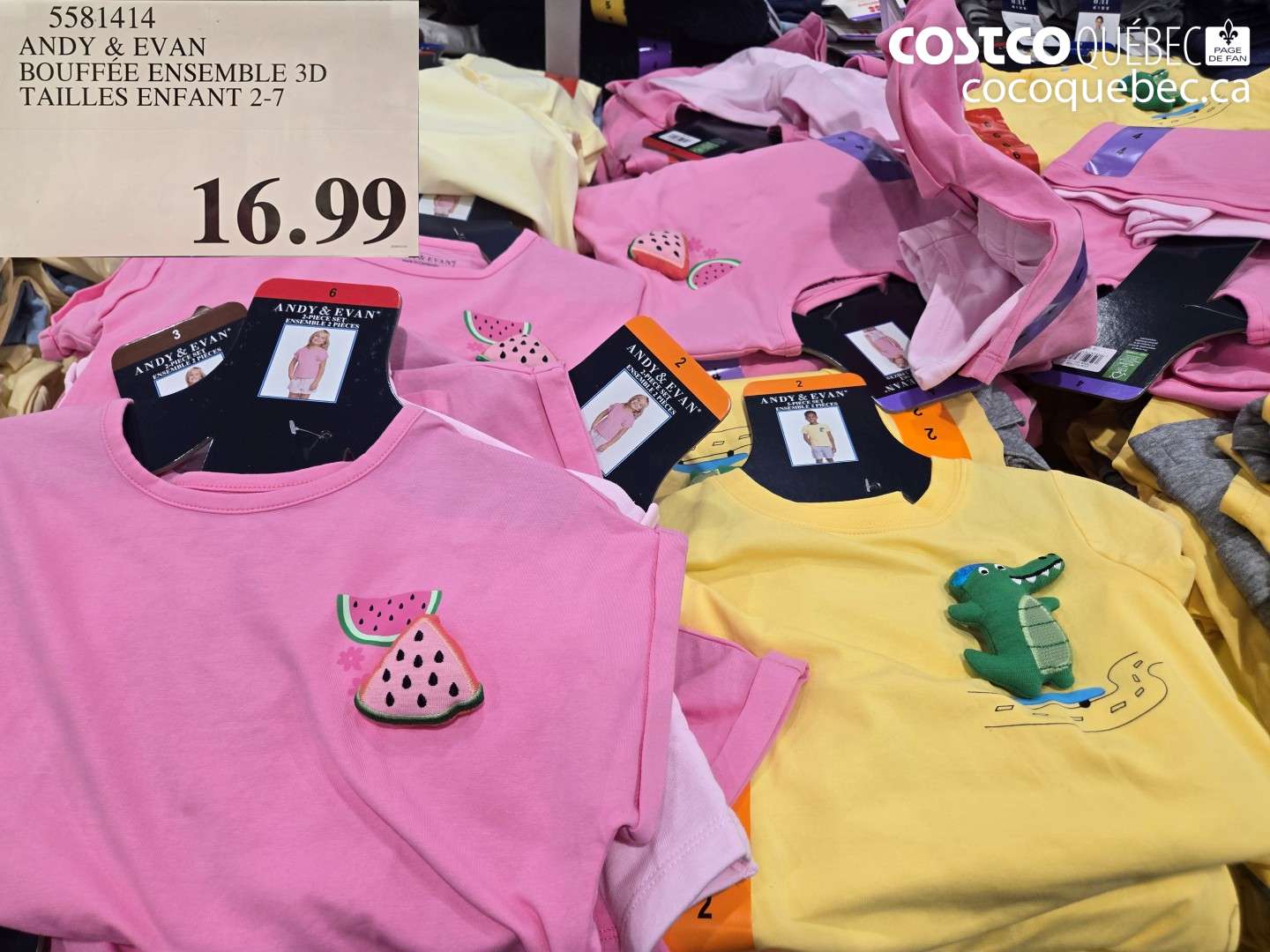 5581414 ANDY & EVAN BOUFFÉE ENSEMBLE 3D TAILLES ENFANT 2-7 $16.99