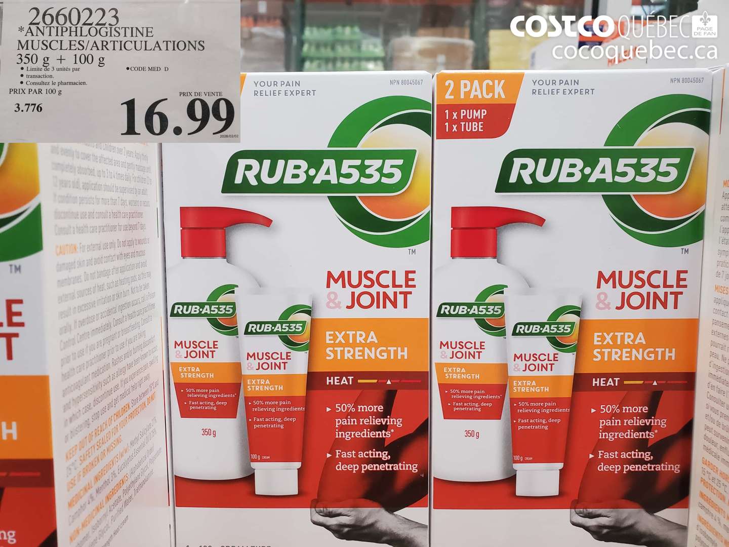 2660223 ANTIPHLOGISTINE MUSCLES/ARTICULATIONS $16.99