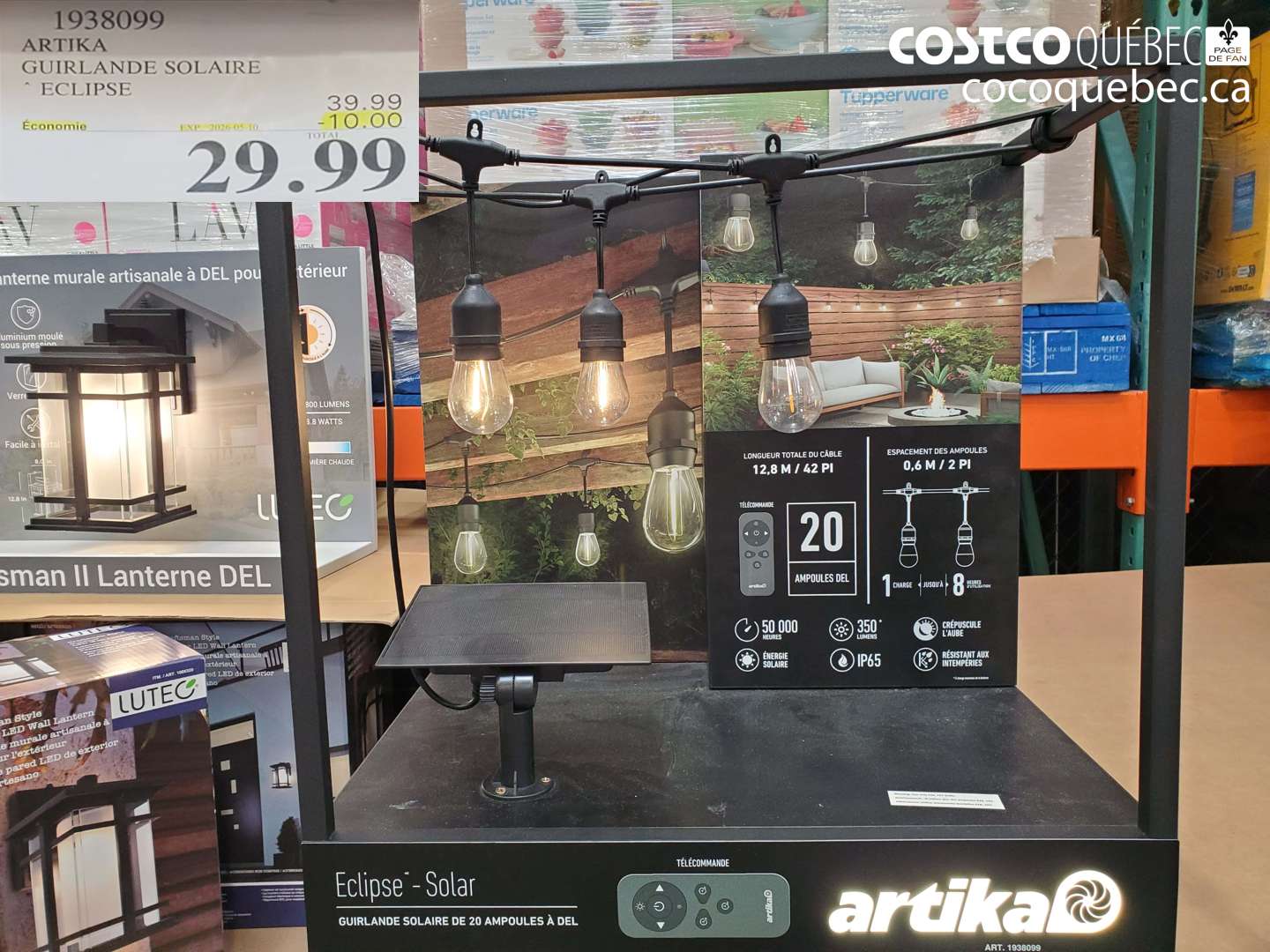 1938099 ARTIKA GIRLANDE SOLAIRE ECLIPSE ($10.00 INSTANT SAVINGS) $29.99