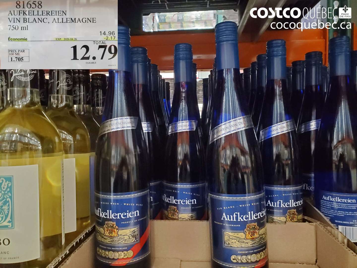 81658 AUFKELLEREIEN VIN BLANC, ALLEMAGNE 750 ML ($2.17 INSTANT SAVINGS EXPIRES ON 2026-04-26) $12.79