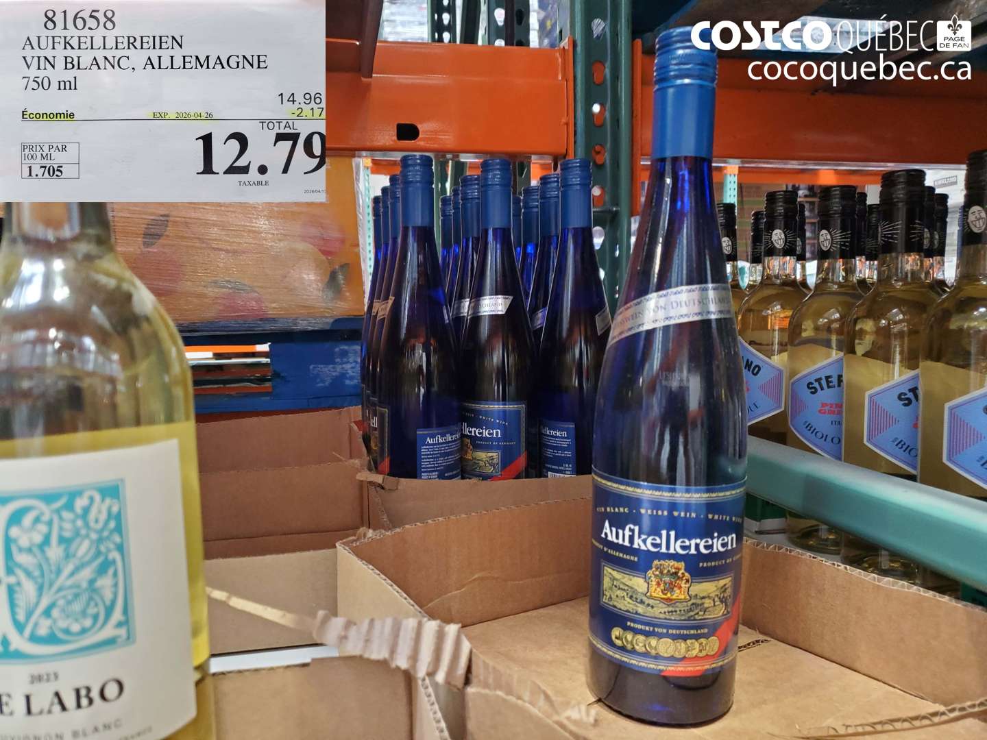 81658 AUFKELLEREIEN VIN BLANC, ALLEMAGNE 750 ML ($2.17 INSTANT SAVINGS EXPIRES ON 2026-04-26) $12.79