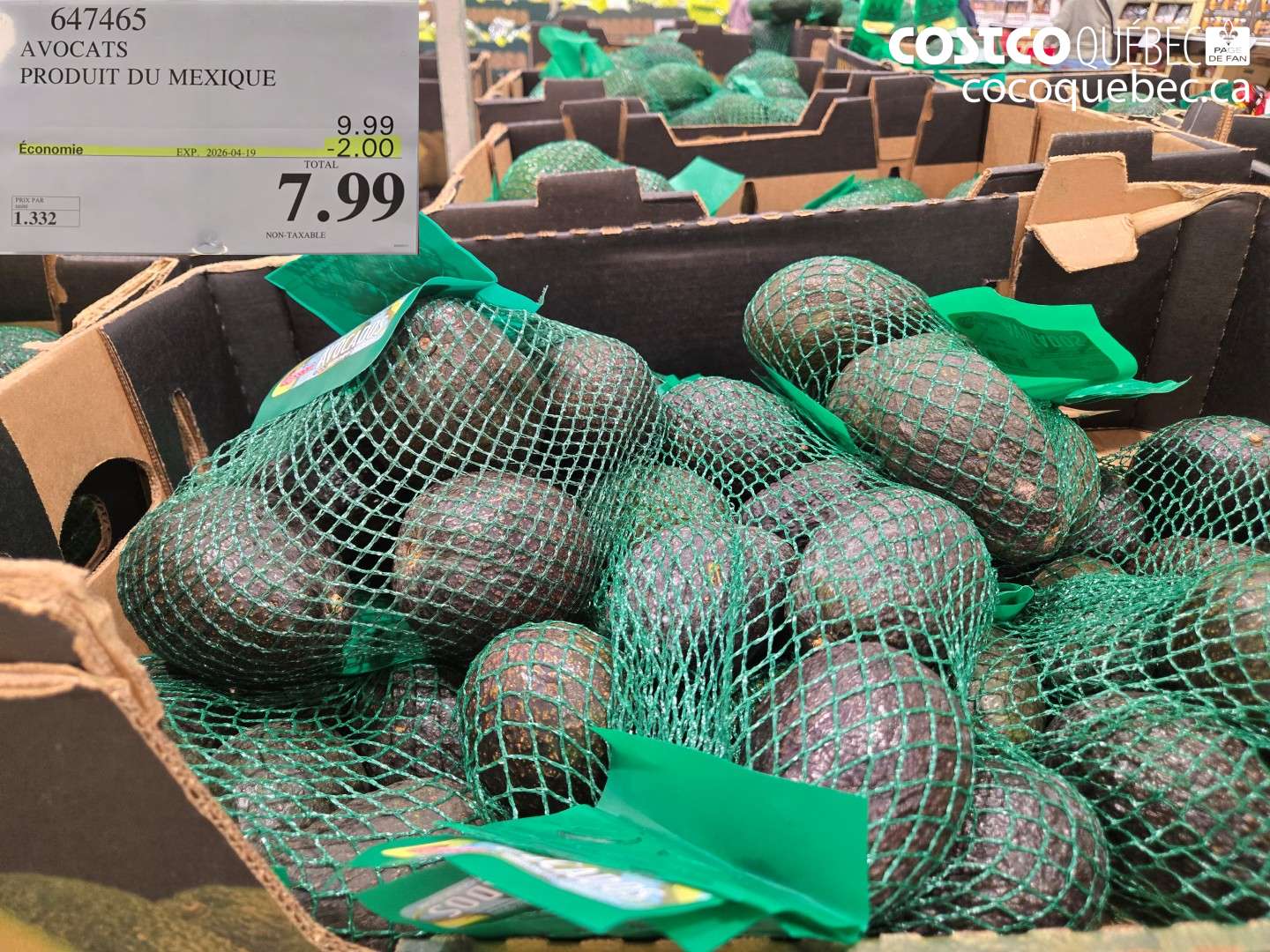 647465 AVOCATS PRODUIT DU MEXIQUE ($2.00 INSTANT SAVINGS EXPIRES ON 2026-04-19) $7.99