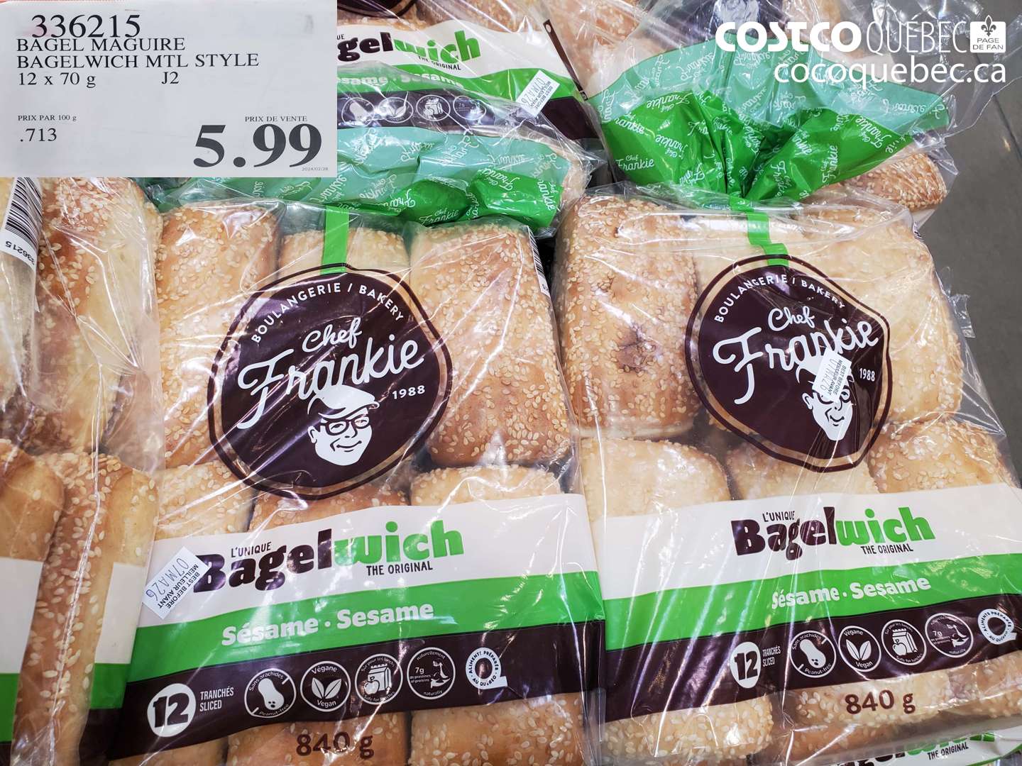 336215 BAGEL MAGUIRE BAGELWICH MTL STYLE 12 X 70 G $5.99