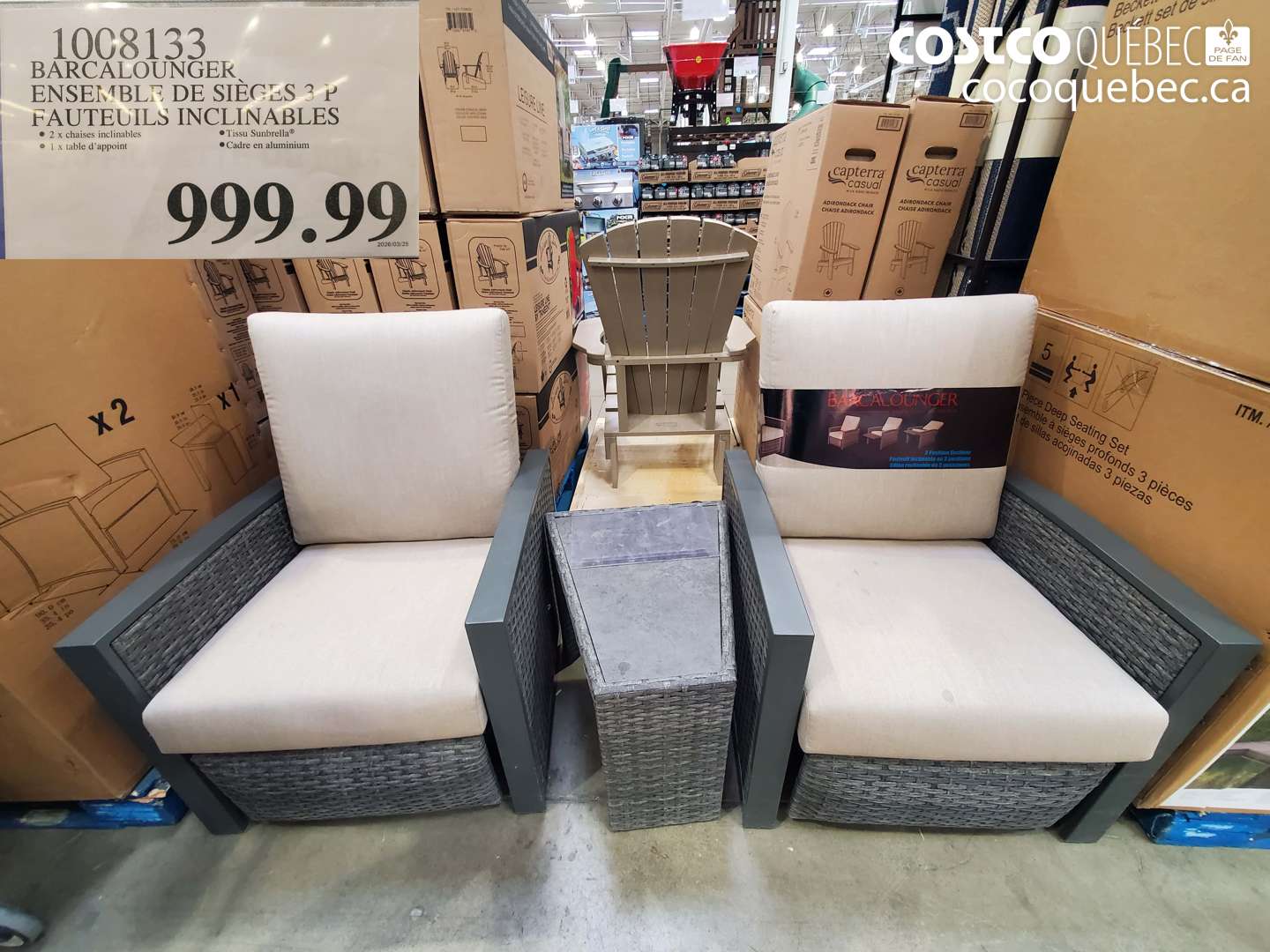 1008133 BARCALOUNGER ENSEMBLE DE SIEGES 3 P FAUTEUILS INCLINABLES $999.99