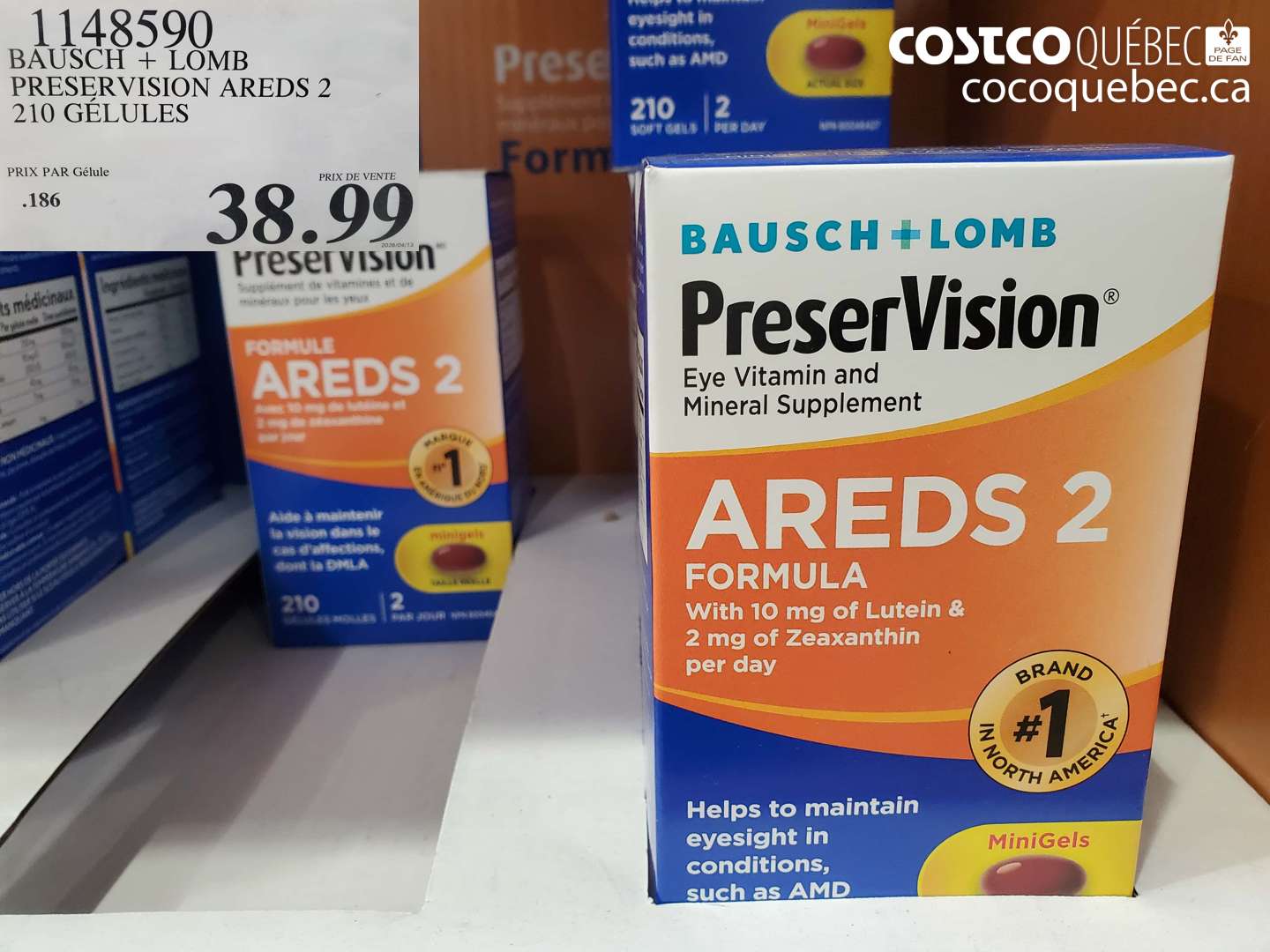 1148590 BAUSCH + LOMB PRESERVISION AREDS 2 210 GELULES $38.99