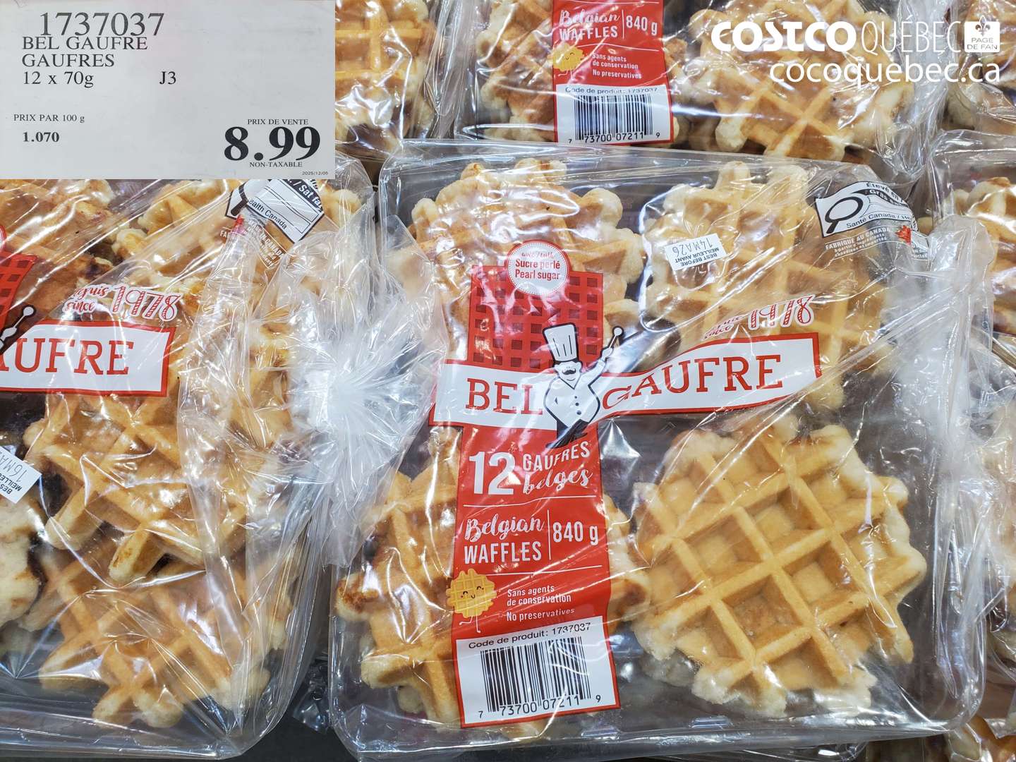 1737037 BEL GAUFRE GAUFRES 12 X 70G $8.99