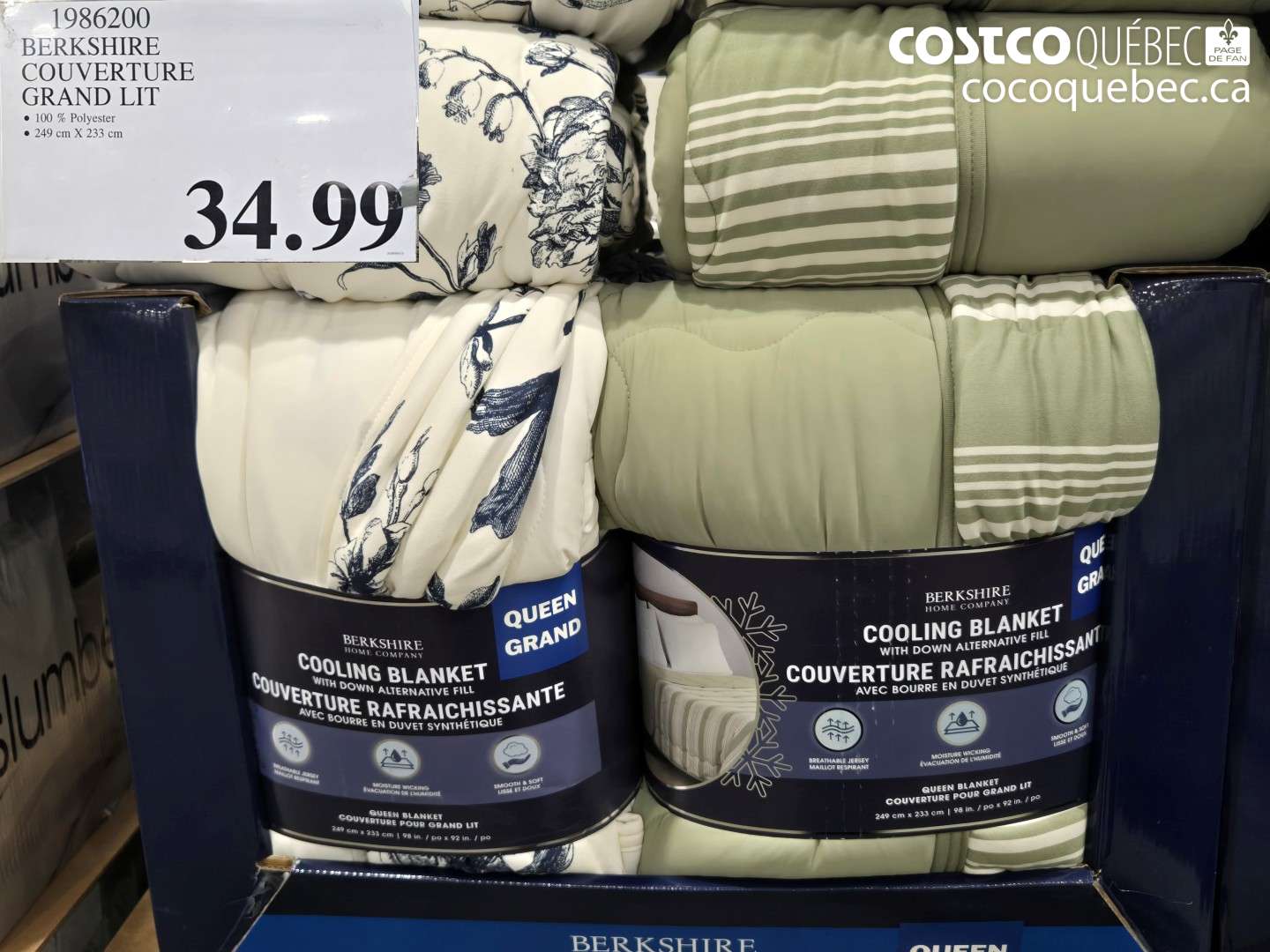 1986200 BERKSHIRE COUVERTURE GRAND LIT $34.99