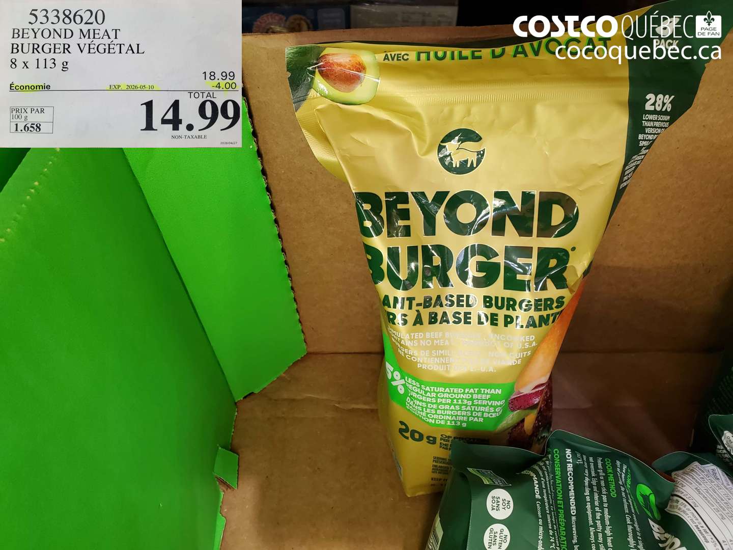 5338620 BEYOND MEAT BURGER VÉGÉTAL ($4.00 INSTANT SAVINGS EXPIRES ON 2026-05-10) $14.99