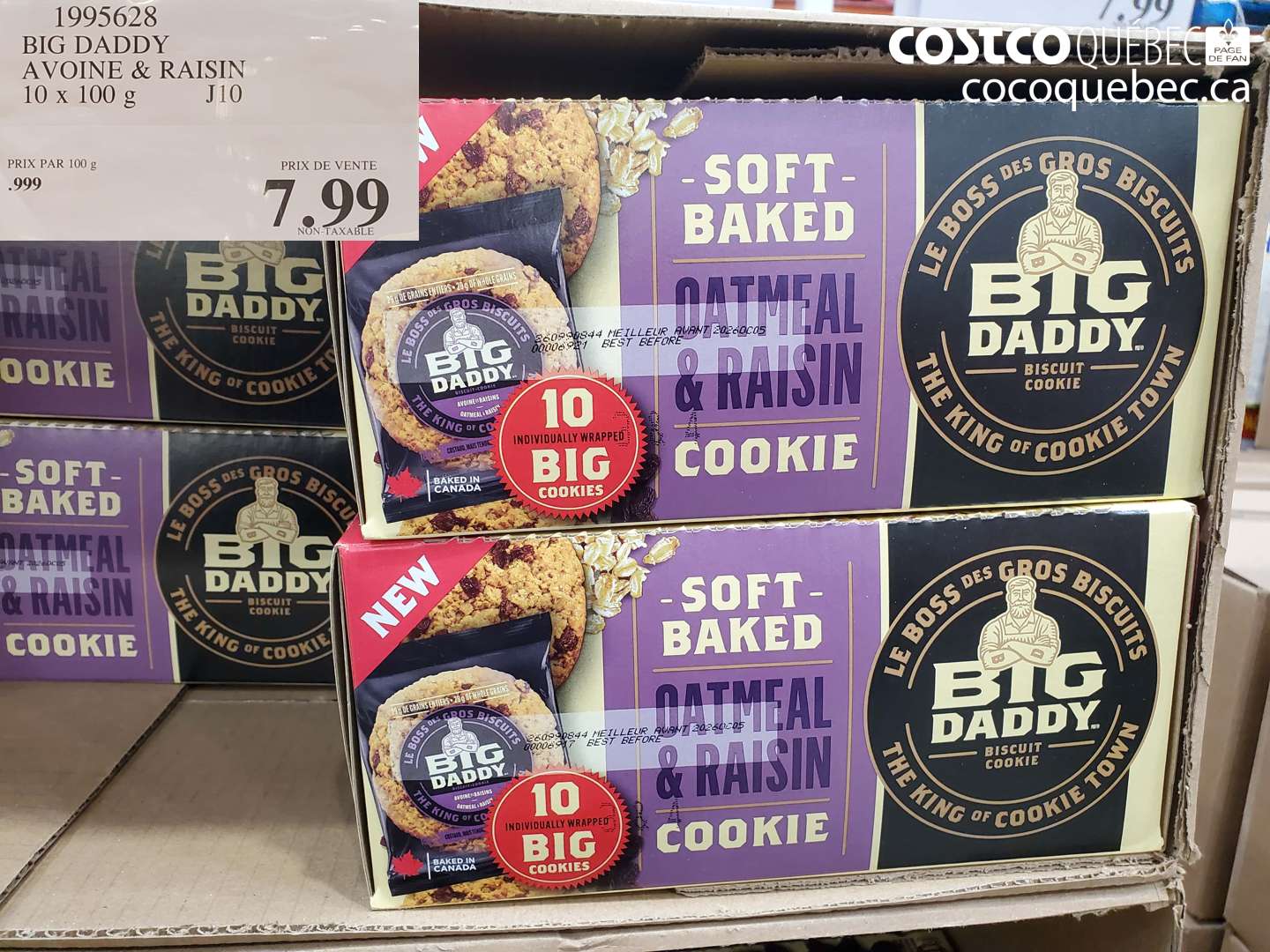 1995628 BIG DADDY AVOINE & RAISIN 10 X 100 G $7.99