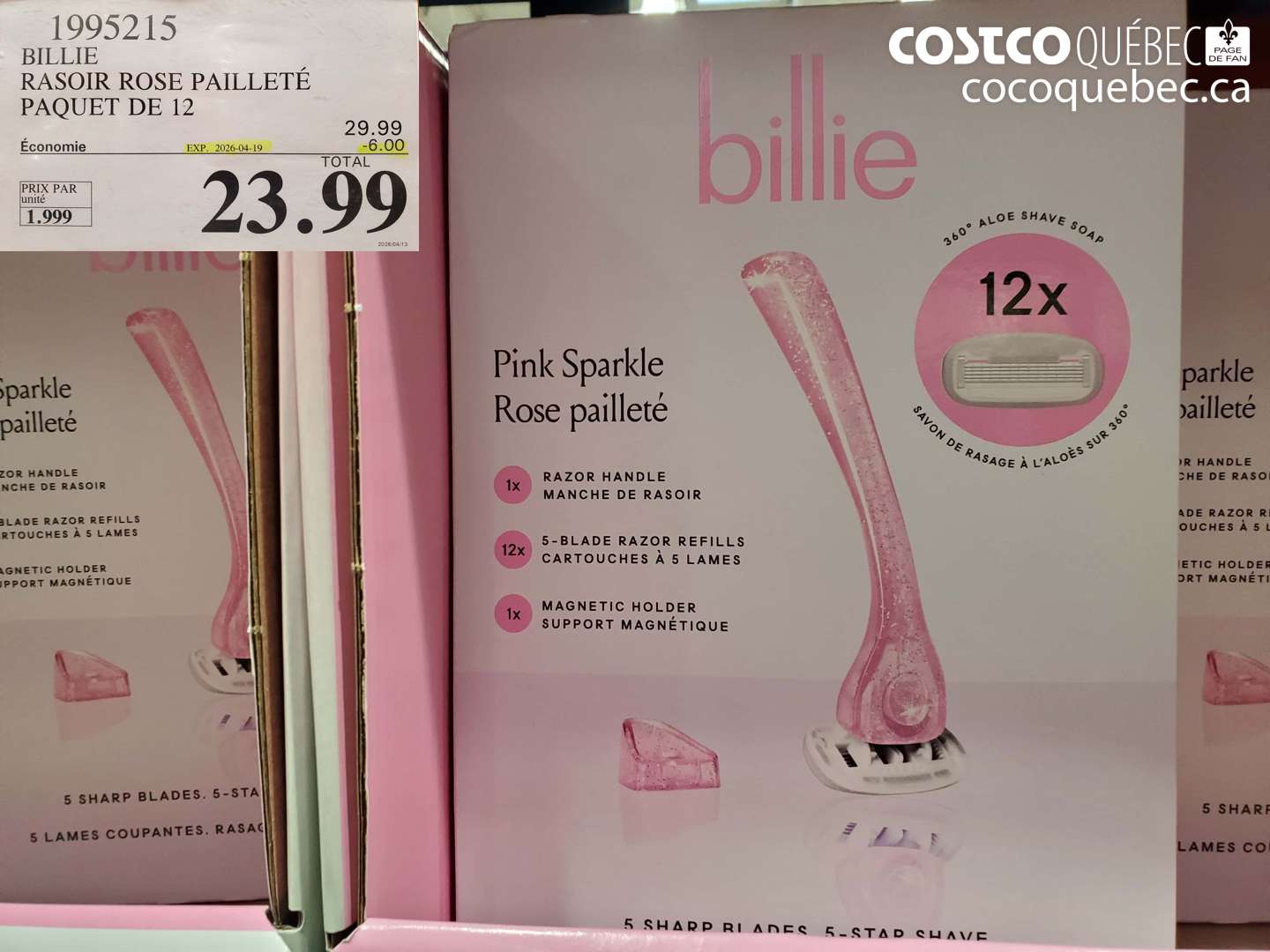 1995215 BILLIE RASOIR ROSE PAILLETÉ PAQUET DE 12 ($6.00 INSTANT SAVINGS EXPIRES ON 2026-04-19) $23.99