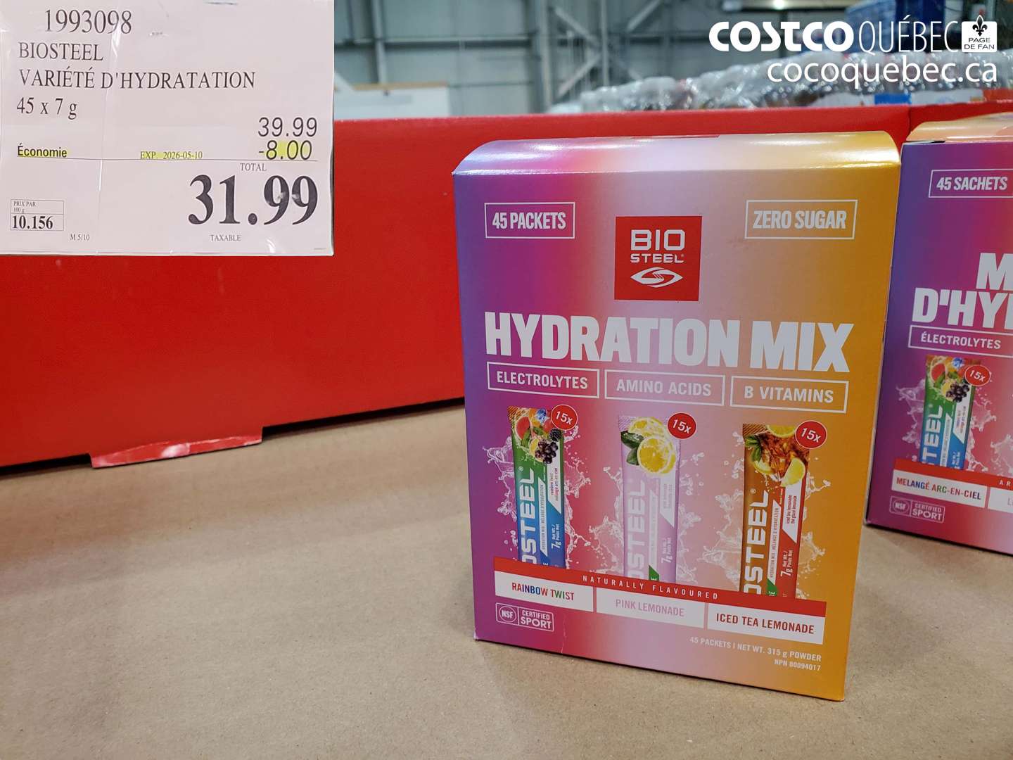 1993098 BIOSTEEL VARIÉTE D'HYDRATATION ($8.00 INSTANT SAVINGS EXPIRES ON 2026-05-10) $31.99