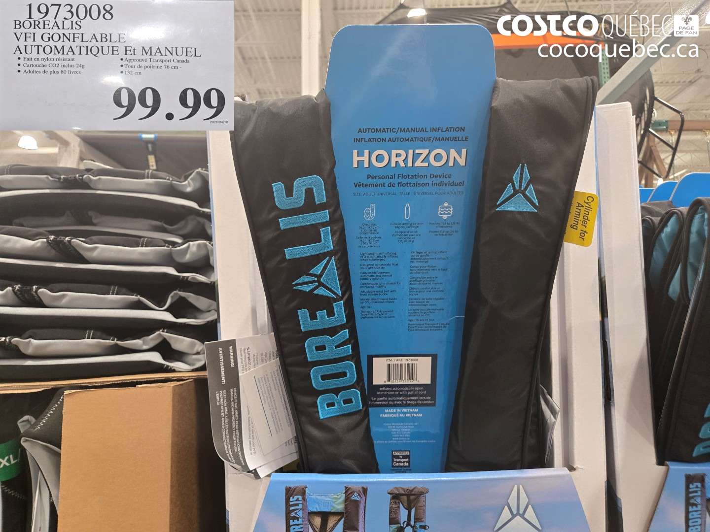 197308 BOREALIS VFI GONFLABLE AUTOMATIQUE ET MANUEL $99.99