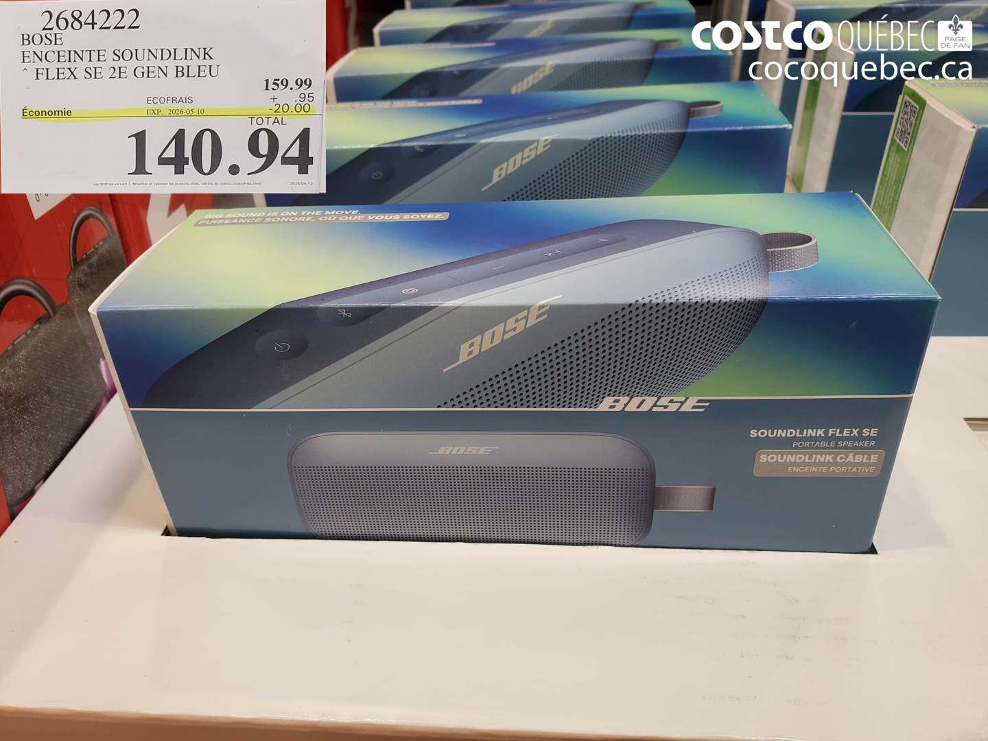 2684222 BOSE ENCEINTE SOUNDLINK FLEX SE 2E GEN BLEU ($20.00 INSTANT SAVINGS EXPIRES ON 2026-05-10) $140.94
