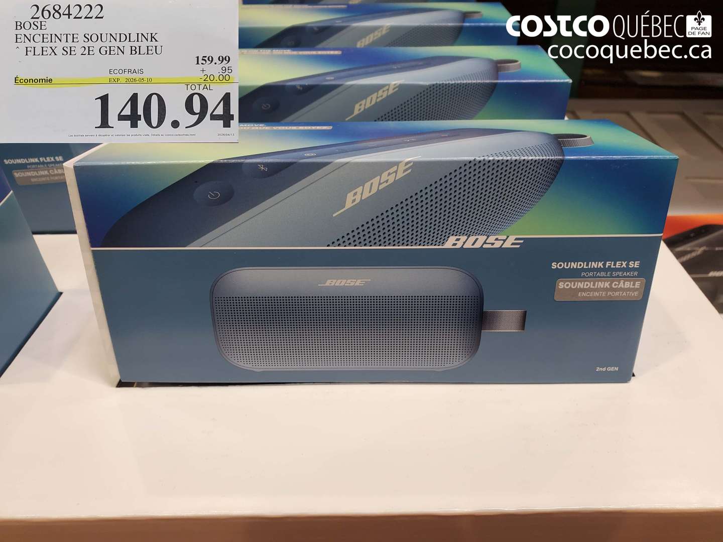 2684222 BOSE ENCEINTE SOUNDLINK FLEX SE 2E GEN BLEU ($20.00 INSTANT SAVINGS EXPIRES ON 2026-05-10) $140.94