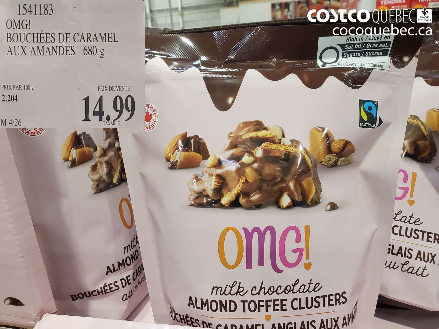 1541183 BOUCHÉES DE CARAMEL AUX AMANDES 680 G $14.99