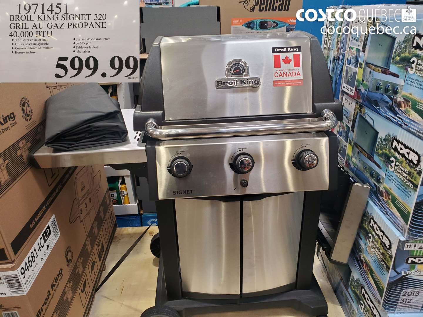 1971451 BROIL KING SIGNET 320 GRIL AU GAZ PROPANE 40,000 BTU $599.99