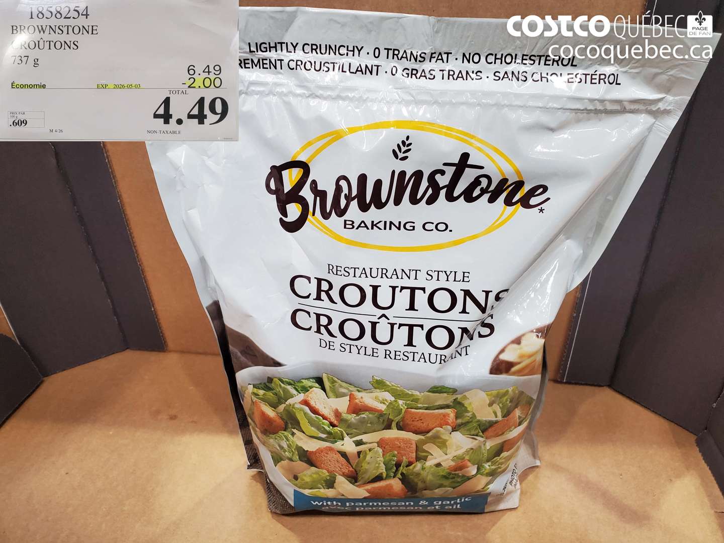 1858254 BROWNSTONE CROUTONS ($2.00 INSTANT SAVINGS EXPIRES ON 2026-05-03) $4.49