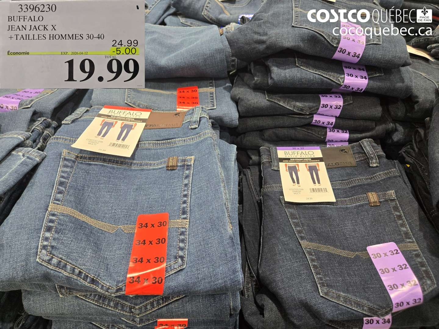 3396230 BUFFALO JEAN JACK X +TAILLES HOMMES 30-40 ($5.00 INSTANT SAVINGS EXPIRES ON 2026-04-12) $19.99