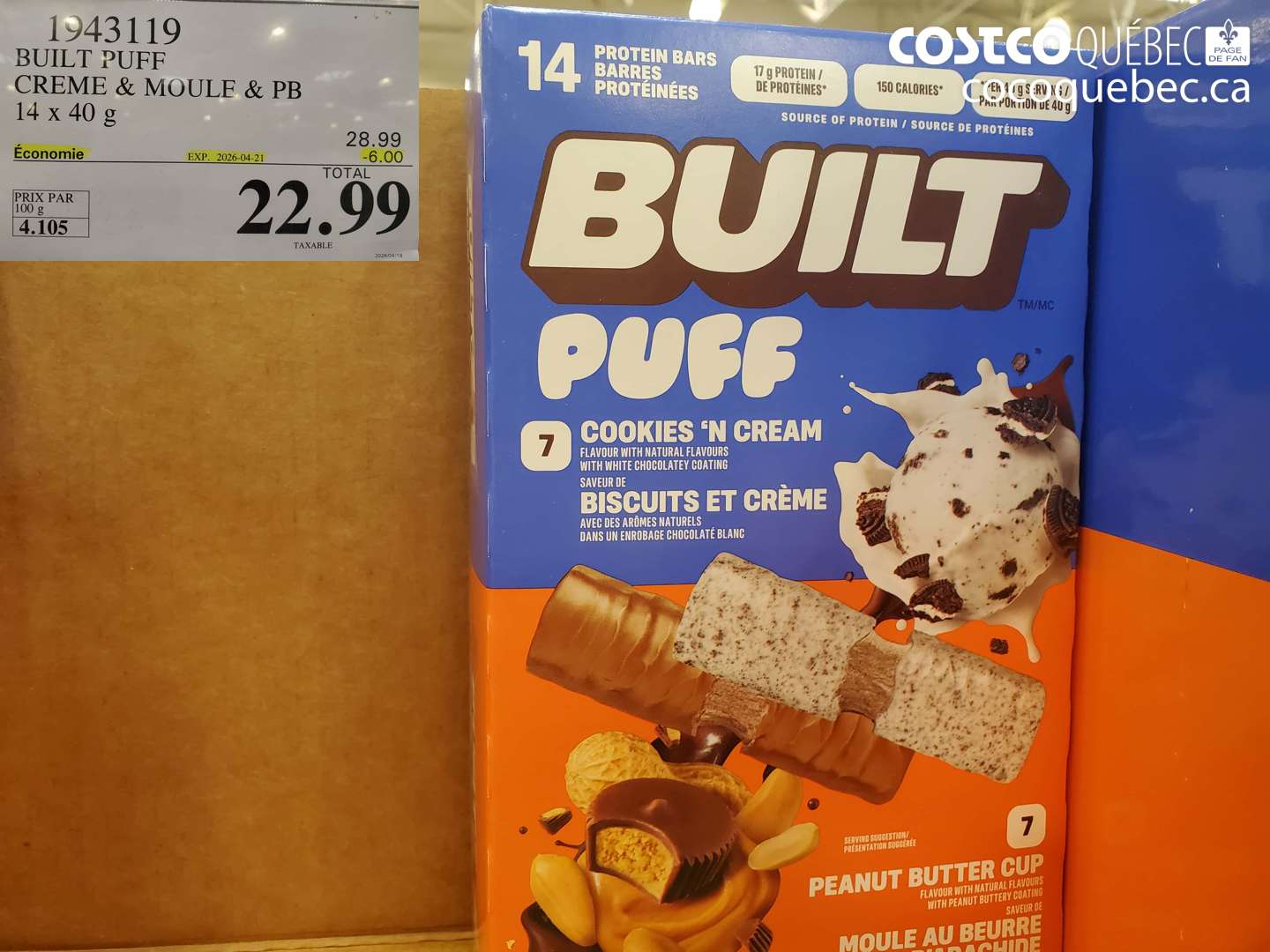 1943119 BUILT PUFF CREME & MOULE & PB ($6.00 INSTANT SAVINGS EXPIRES ON 2026-04-21) $22.99