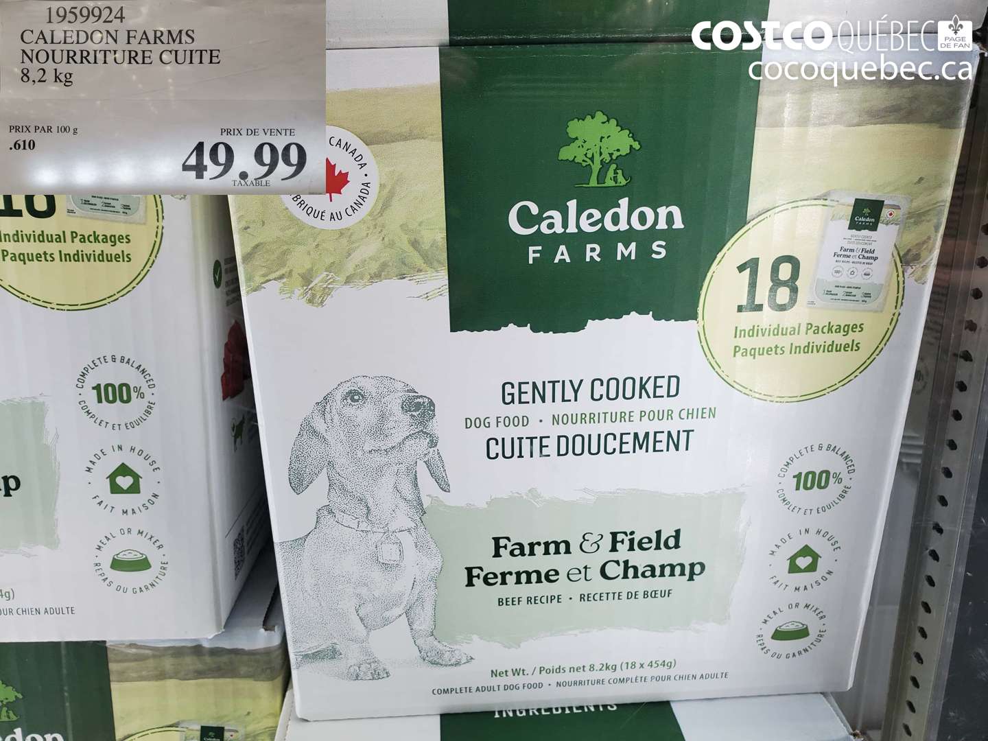 1959924 CALEDON FARMS NOURRITURE CUITE 8.2 KG $49.99