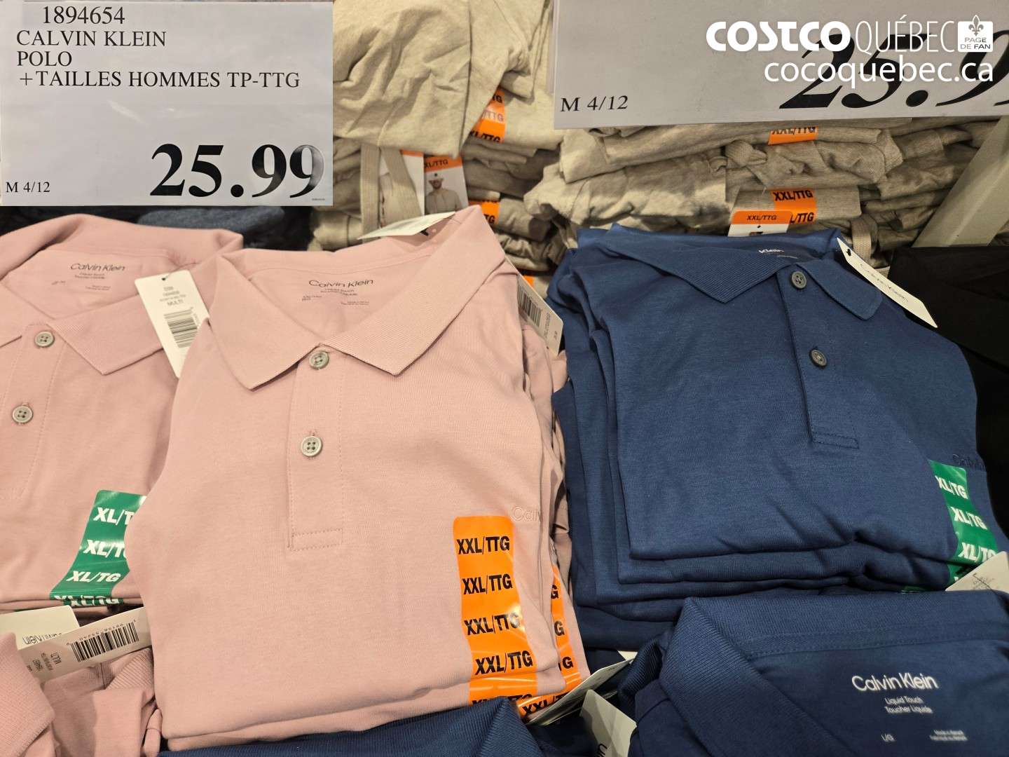 1894654 CALVIN KLEIN POLO +TAILLES HOMMES TP-TG $25.99