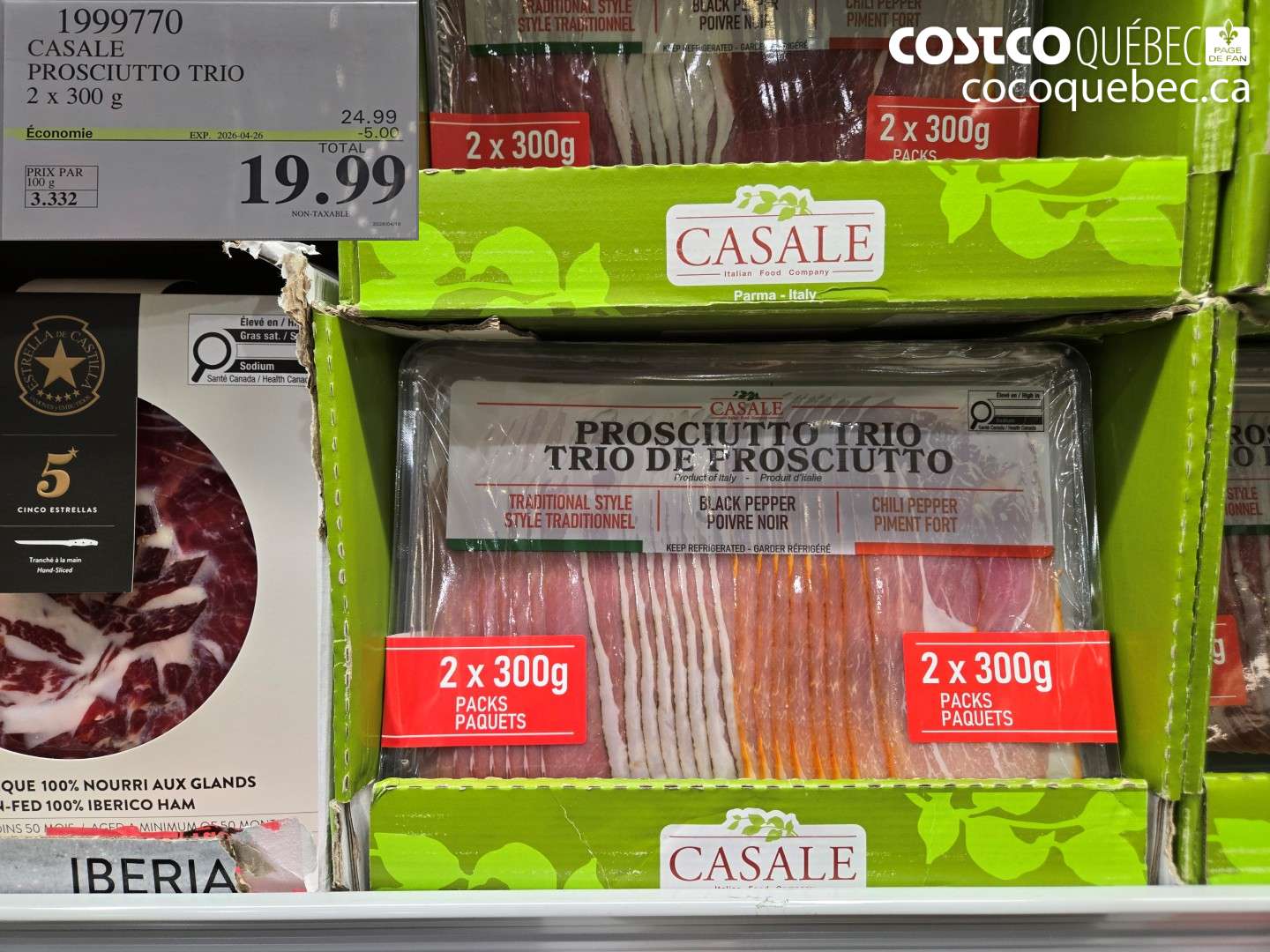 19997770 CASALE PROSCIUTTO TRIO 2 X 300 G ($5.00 INSTANT SAVINGS EXPIRES ON 2026-04-26) $19.99