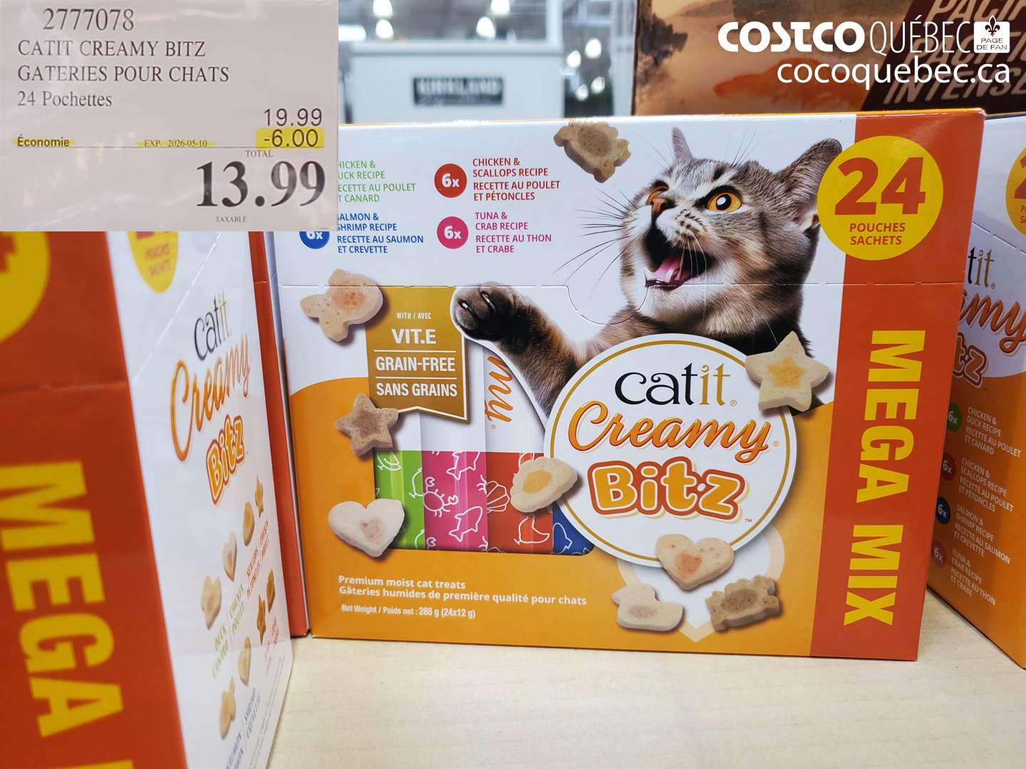 2777078 CATIT CREAMY BITZ GATERIES POUR CHATS 24 POCHETTES ($6.00 INSTANT SAVINGS EXPIRES ON 2026-05-10) $13.99