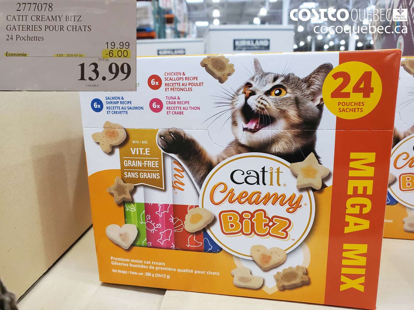 2711708 CATIT CREAMY BITZ GATERIES POUR CHATS 24 POCHETTES ($6.00 INSTANT SAVINGS EXPIRES ON 2026-05-10) $13.99