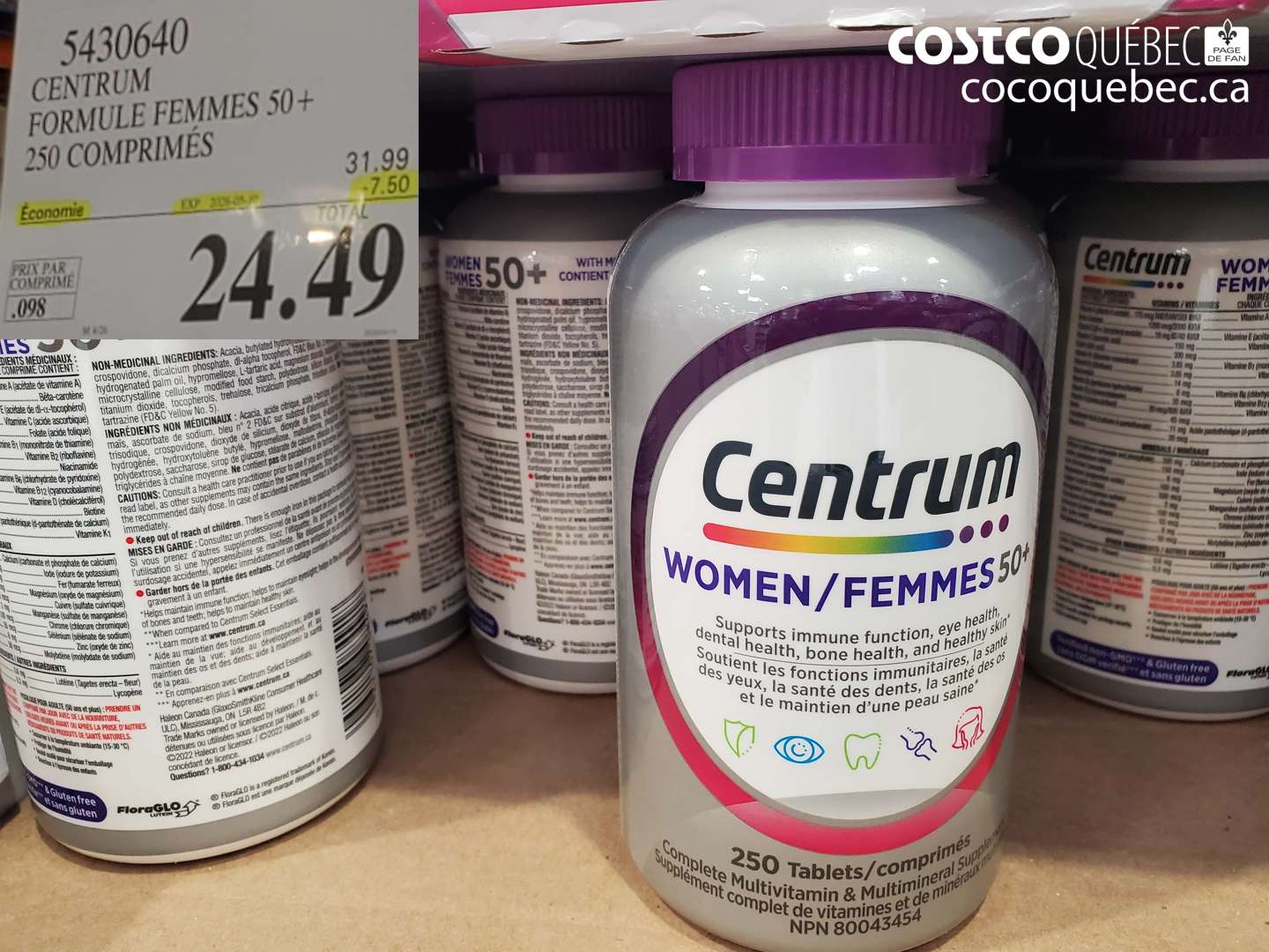5430640 CENTRUM FORMULE FEMMES 50+ ($7.50 INSTANT SAVINGS EXPIRES ON 2026-05-10) $24.49