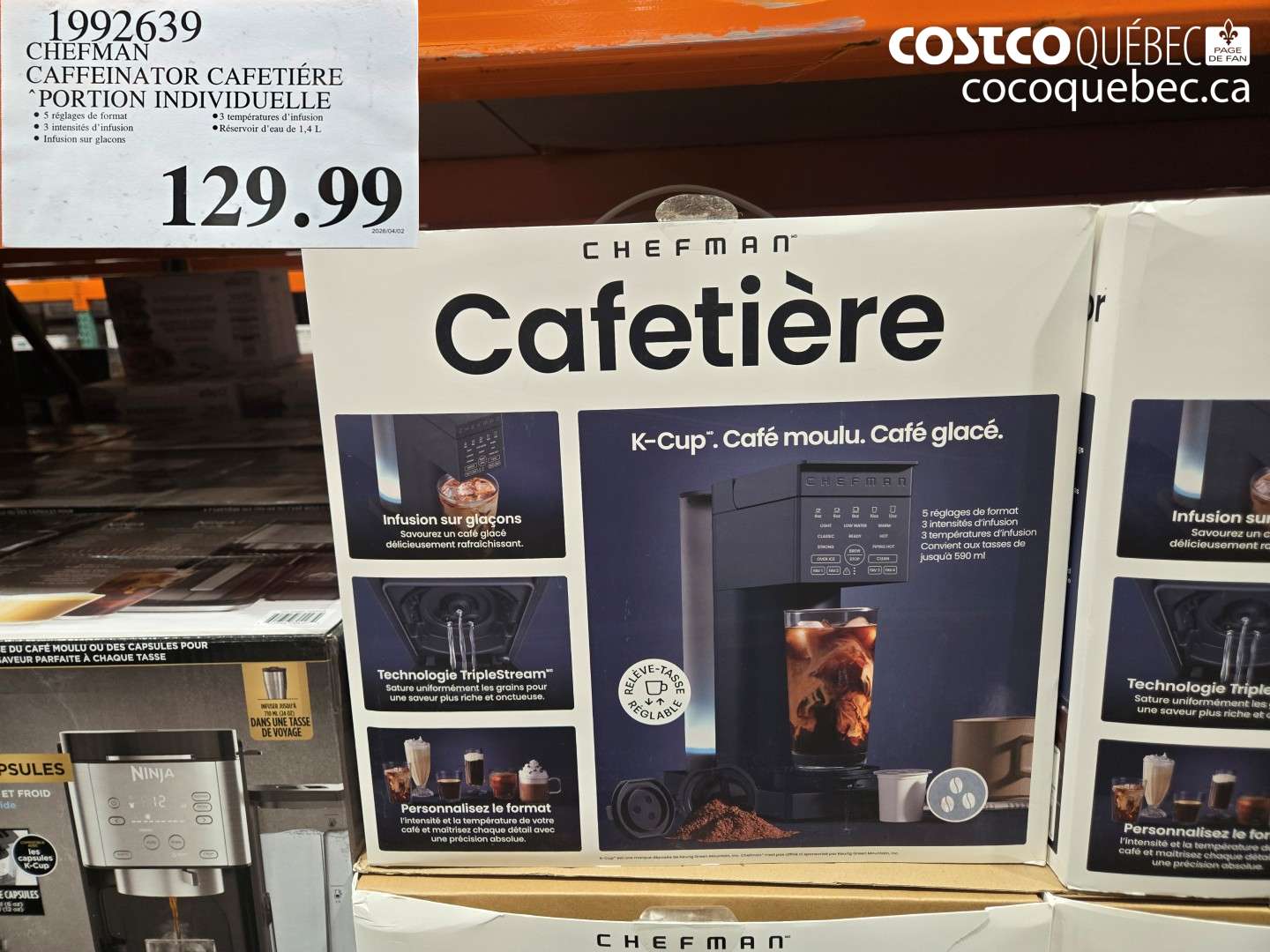 1992639 CHEFMAN CAFFEINATOR CAFETIÈRE PORTION INDIVIDUELLE $129.99