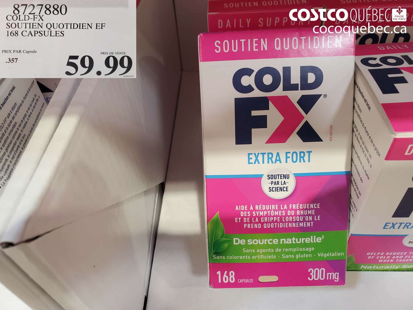 8727880 COLD-FX SOUTIEN QUOTIDIEN EF 168 CAPSULES $59.99
