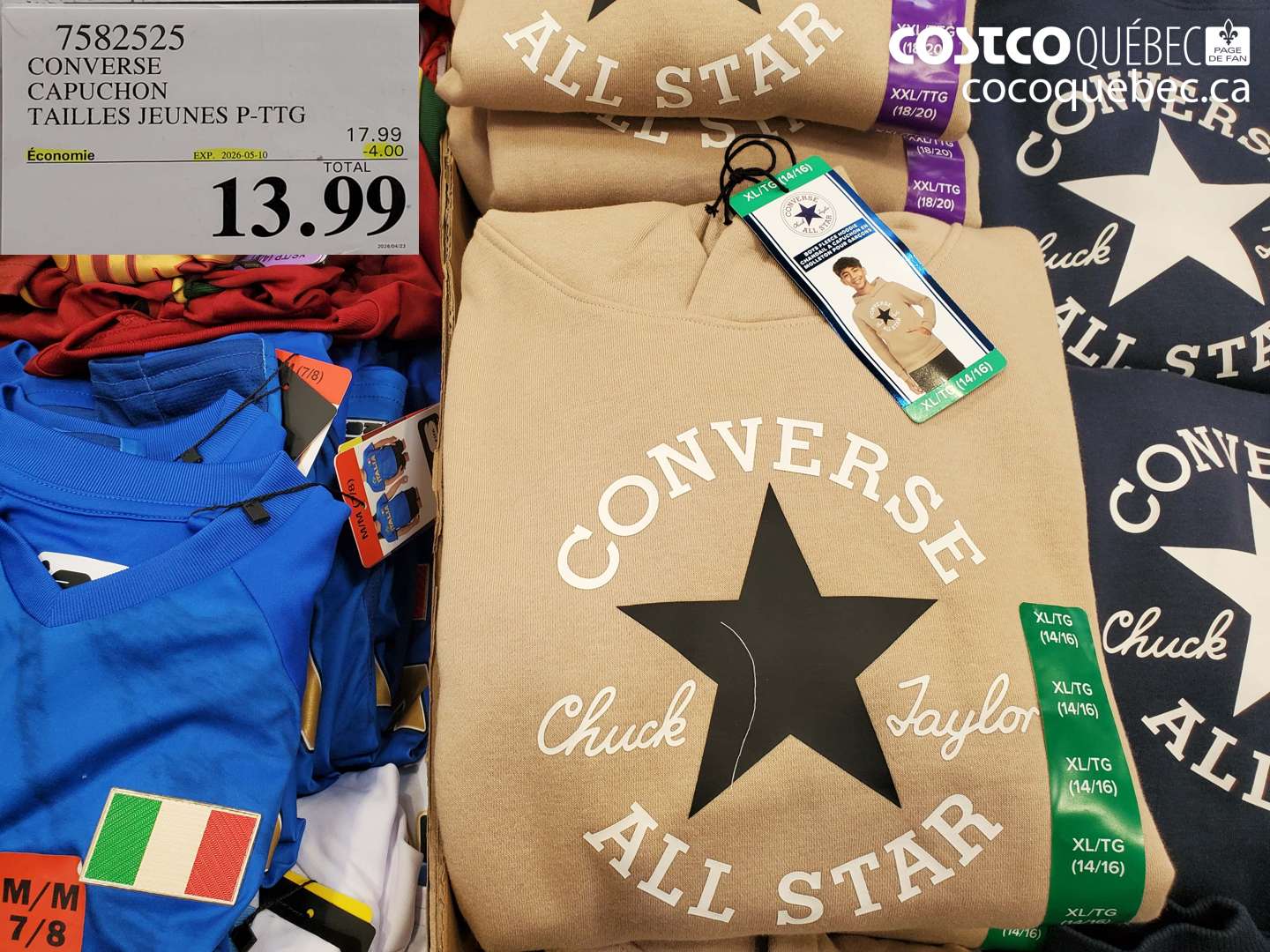 7582525 CONVERSE CAPUCHON TAILLES JEUNES P-TTG ($4.00 INSTANT SAVINGS EXPIRES ON 2026-05-10) $13.99